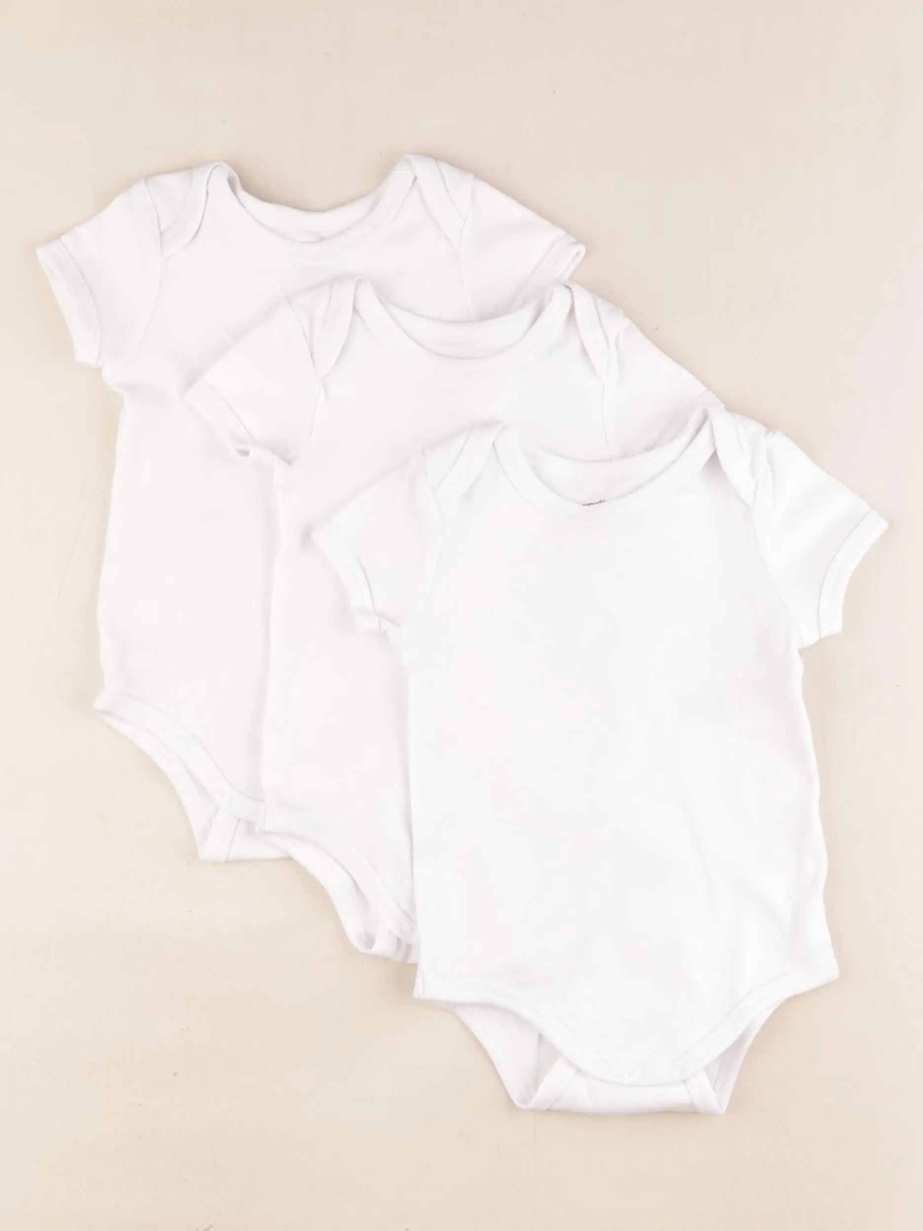 Vertbaudet - lot de 3 bodies en coton blanc - 9 mois