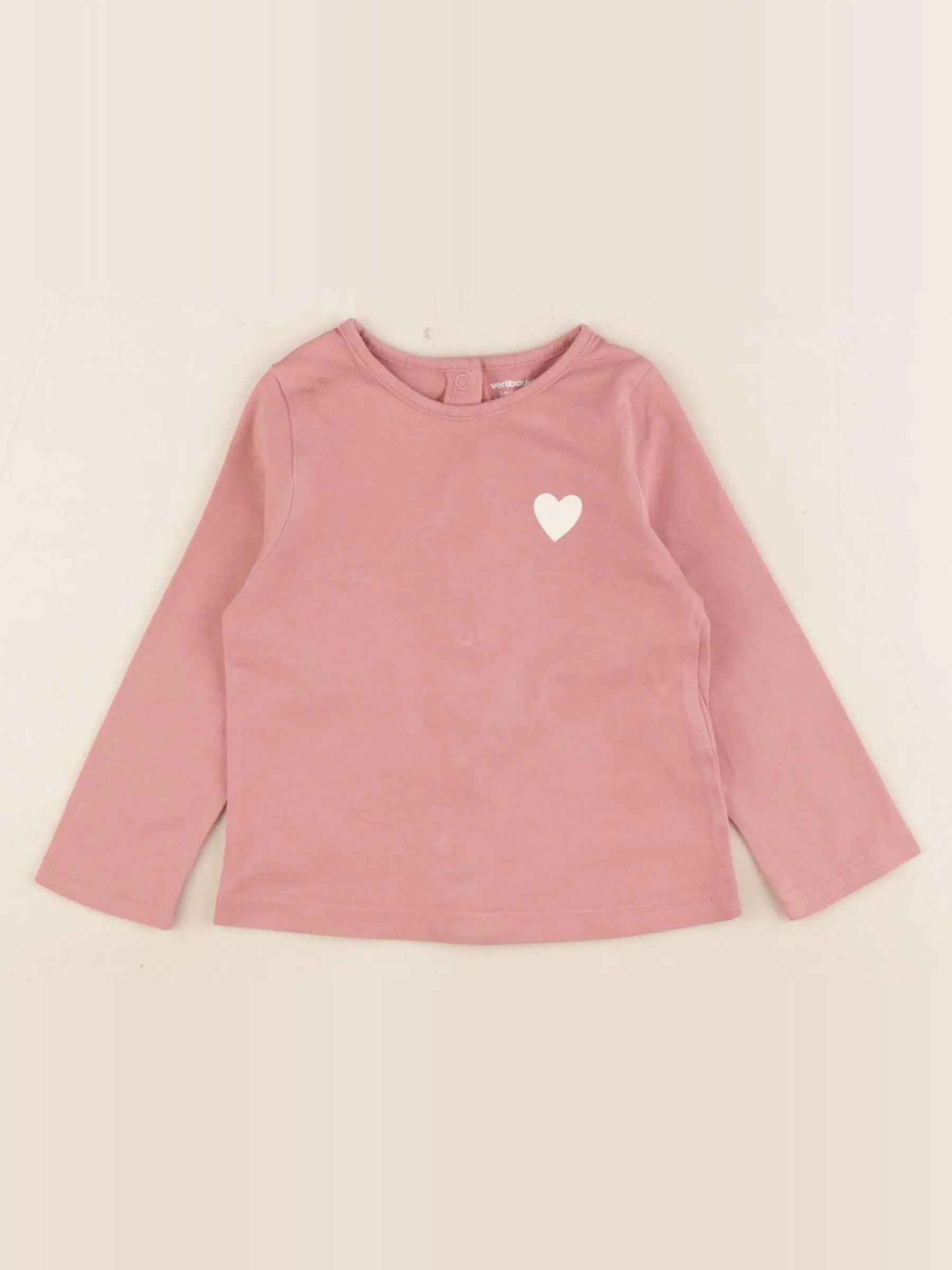Vertbaudet - tee-shirt rose - 9 mois