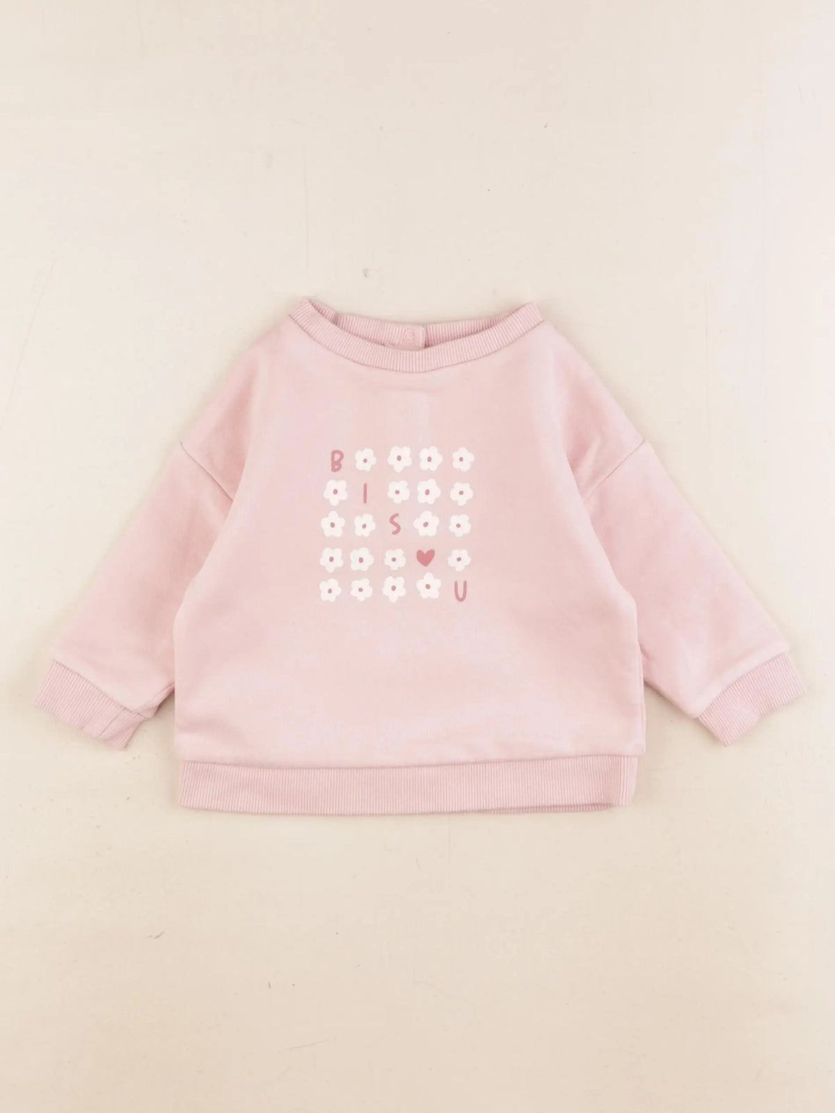 Vertbaudet - sweat rose - 9 mois