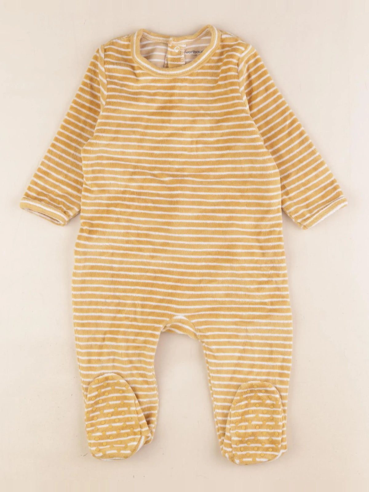 Vertbaudet - pyjama velours jaune - 12 mois
