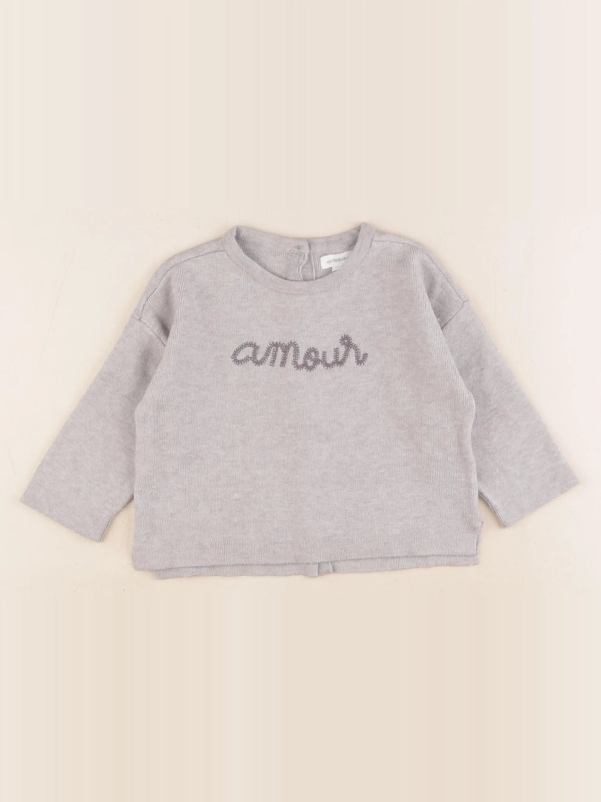 Vertbaudet - pull gris - 12 mois