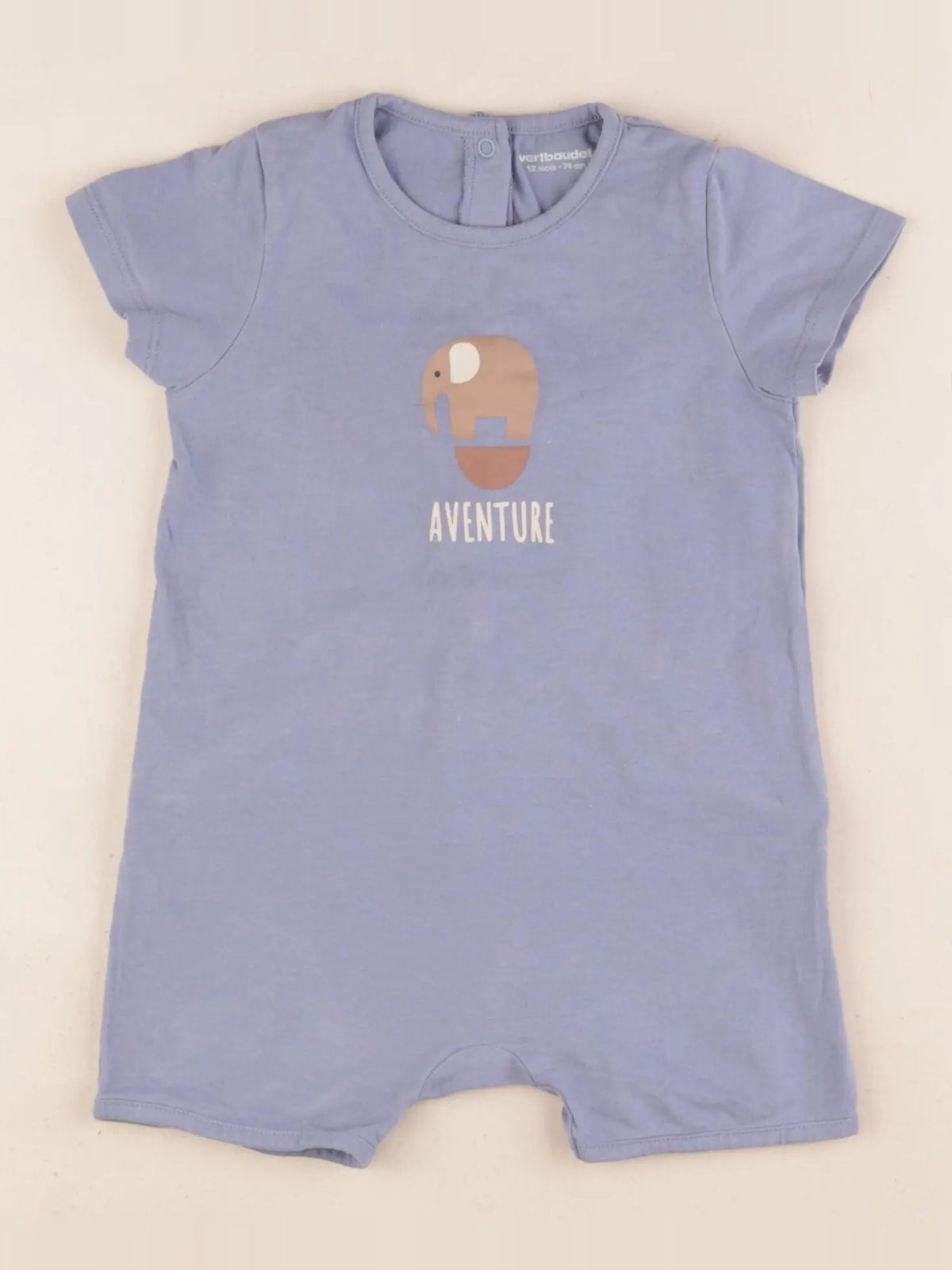 Vertbaudet - pyjama coton bleu - 12 mois