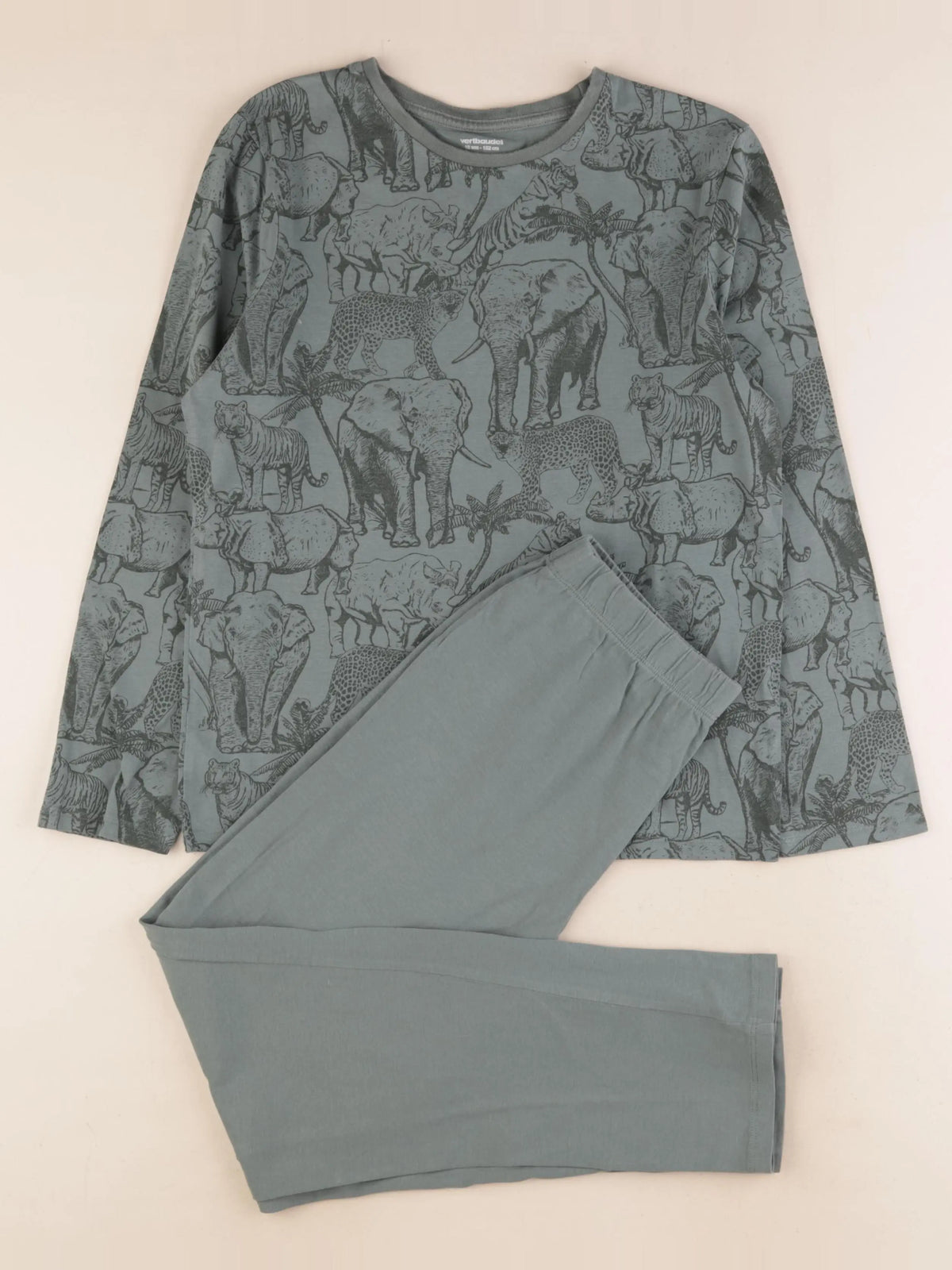 Vertbaudet - pyjama coton vert - 12 ans