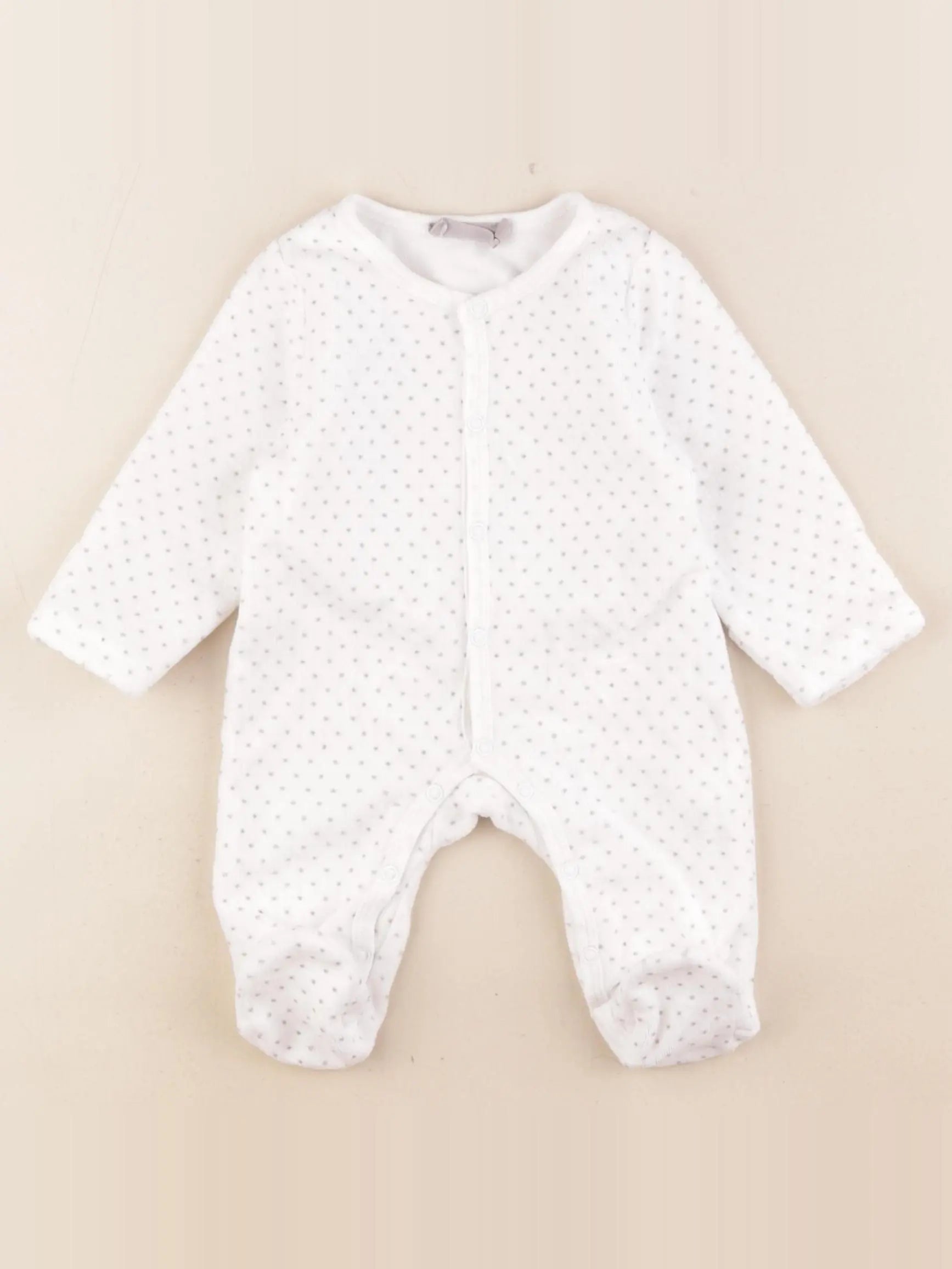 Boutchou - pyjama velours blanc - 1 mois