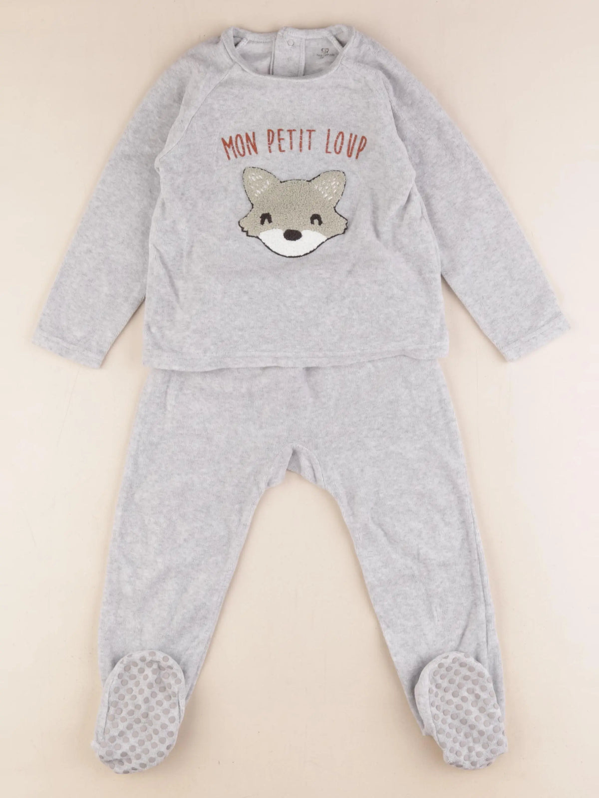 La Redoute - pyjama velours gris - 3 ans