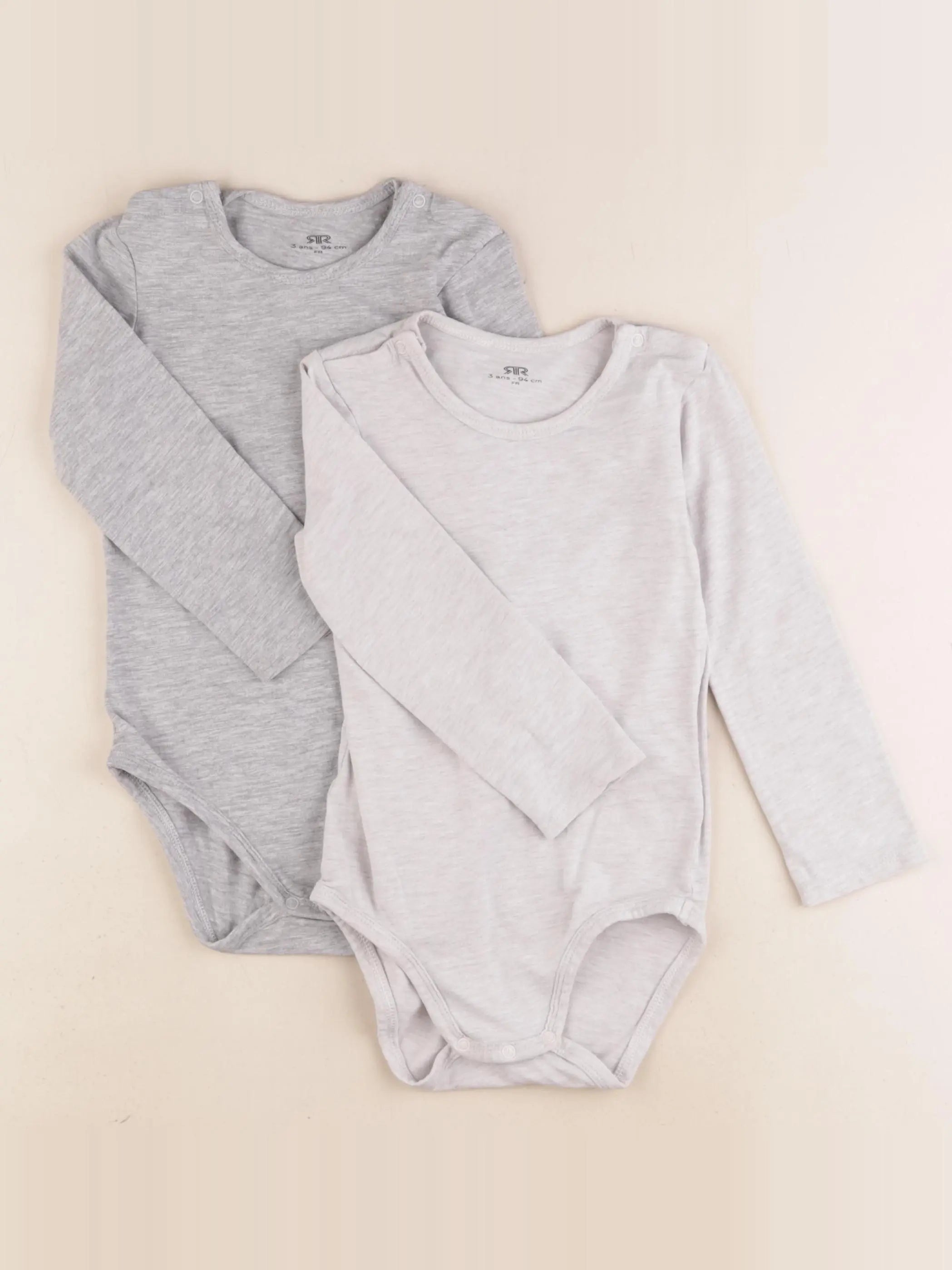 La Redoute - lot de 2 bodies en coton beige - 3 ans