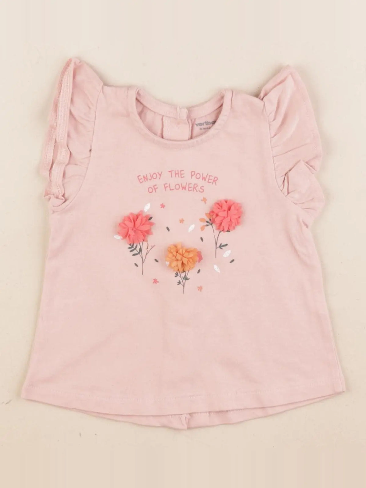 Vertbaudet - tee-shirt rose - 6 mois