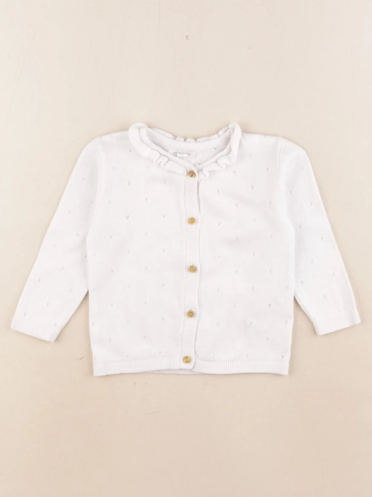 Vertbaudet - gilet blanc - 9 mois