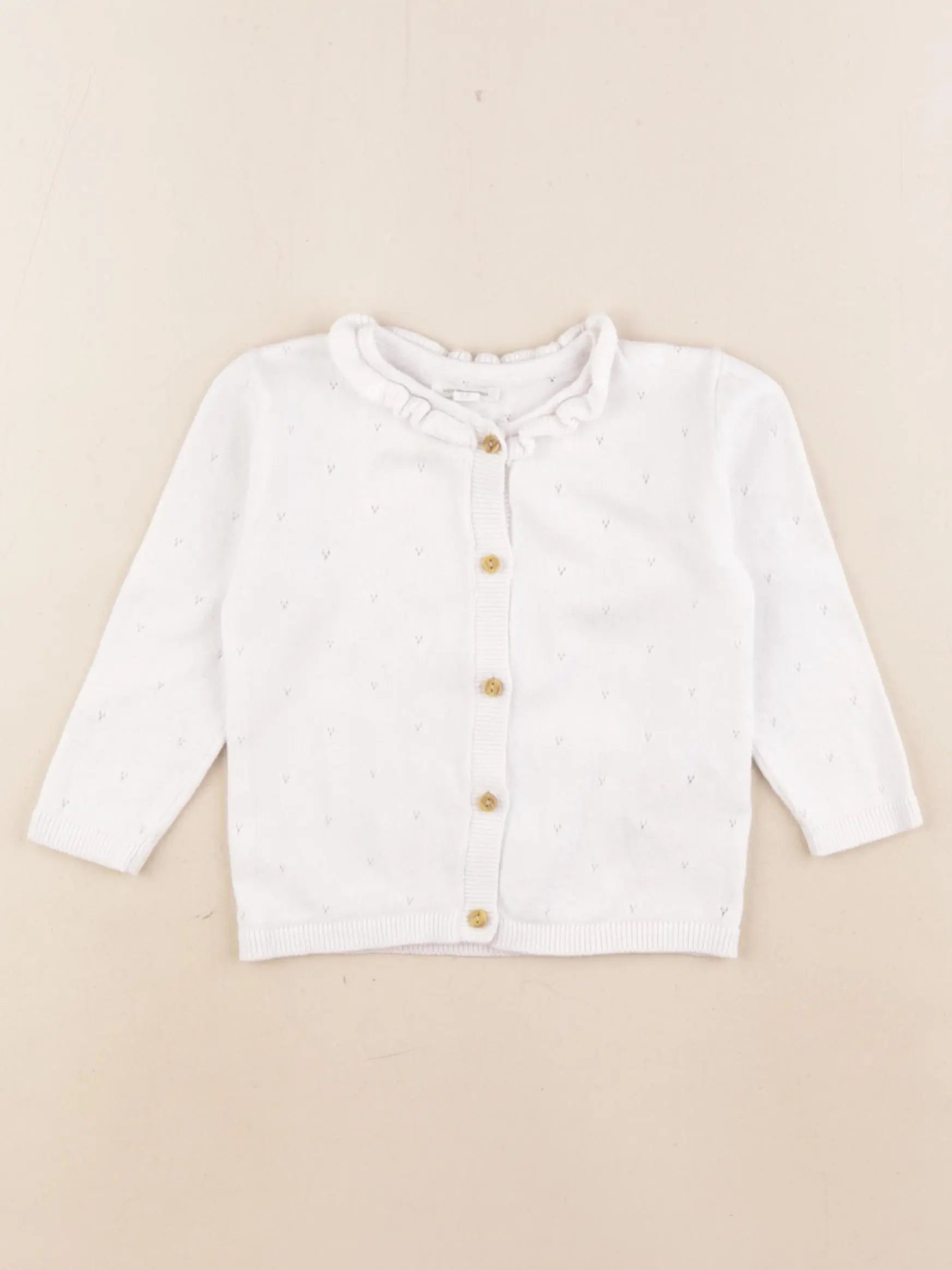 Vertbaudet - gilet blanc - 9 mois