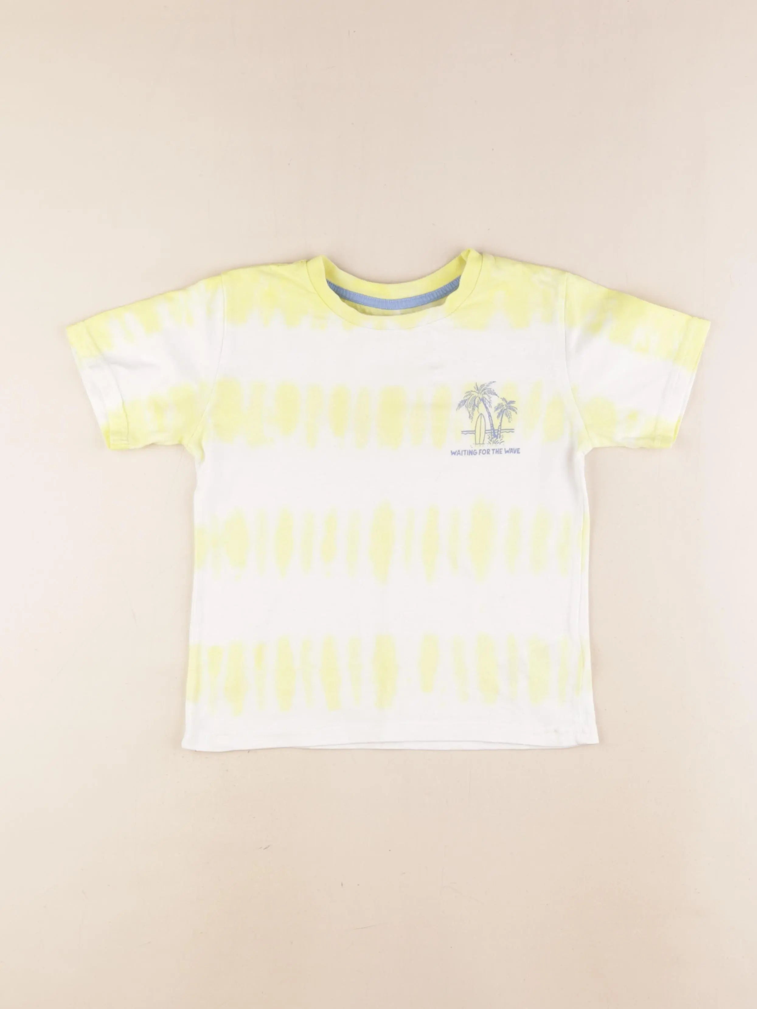 Vertbaudet - tee-shirt jaune, blanc - 5 ans