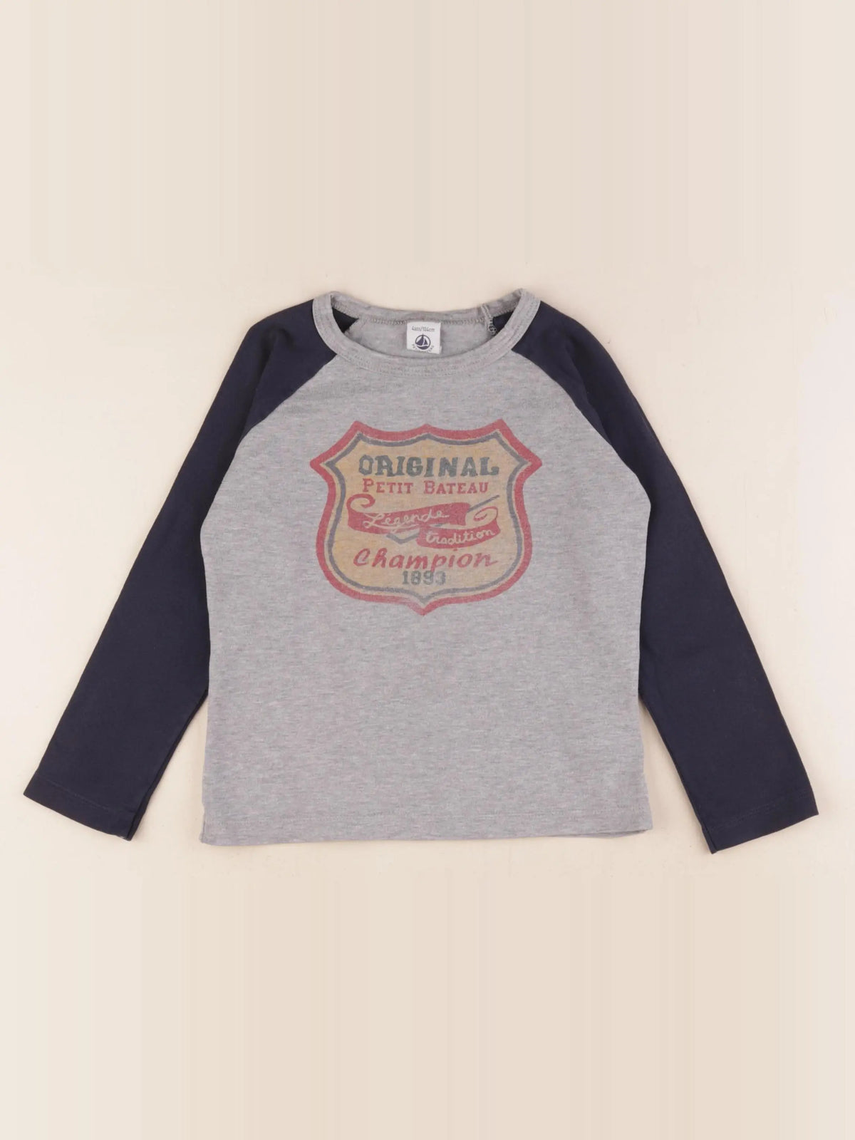 Petit Bateau - tee-shirt gris - 4 ans