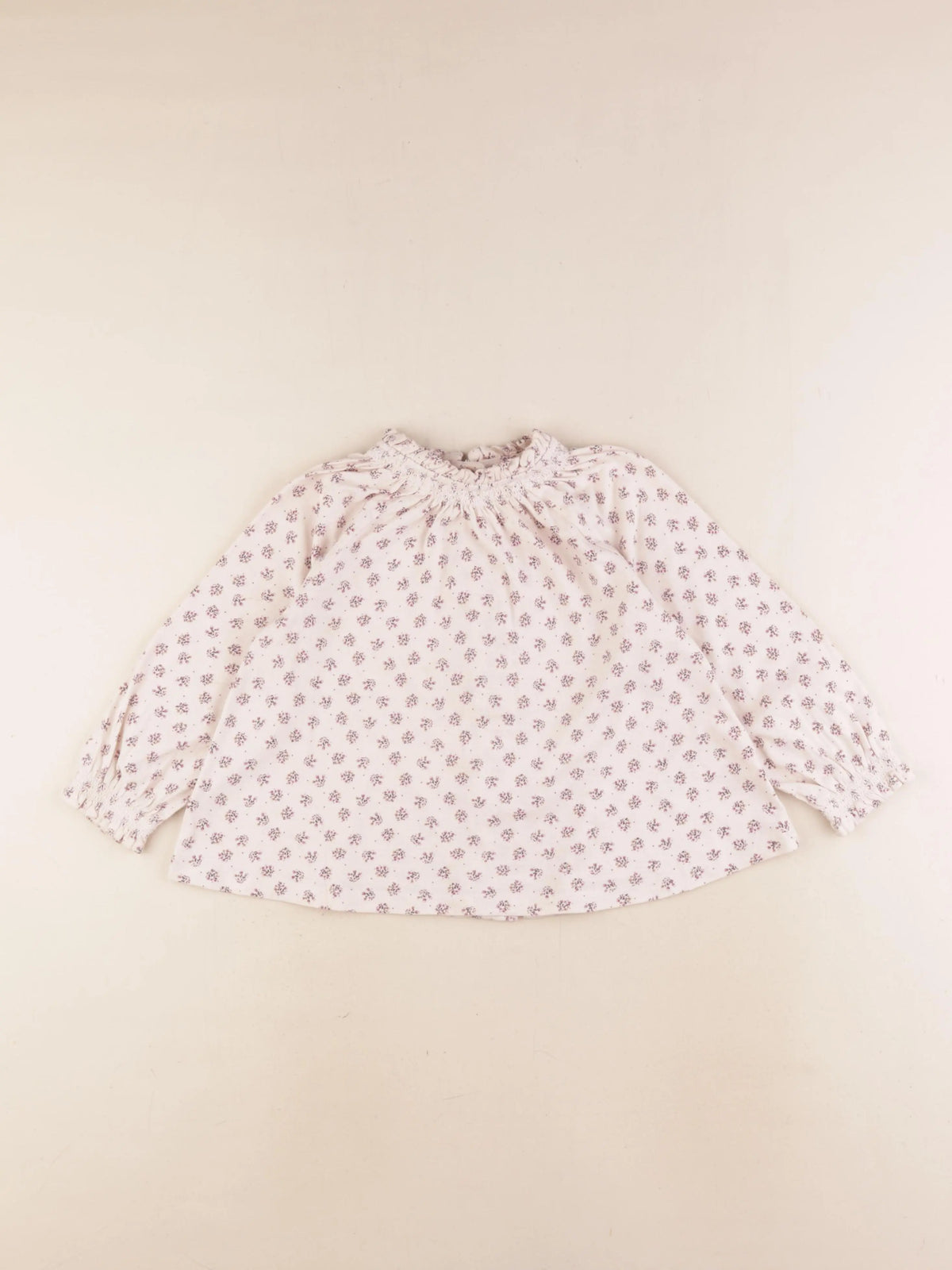 Vertbaudet - tee-shirt beige, violet - 3 ans