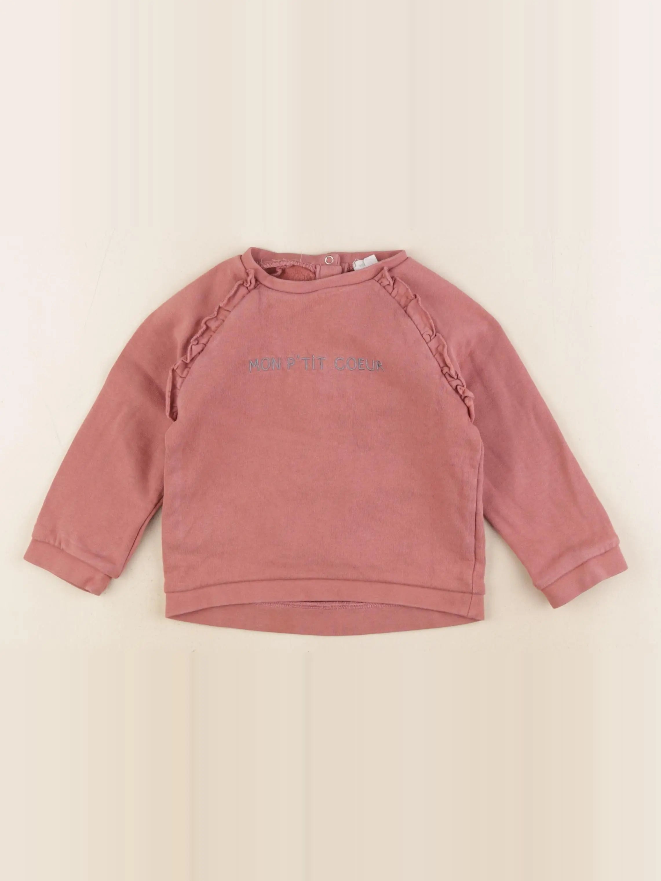 Vertbaudet - sweat rouge - 24 mois