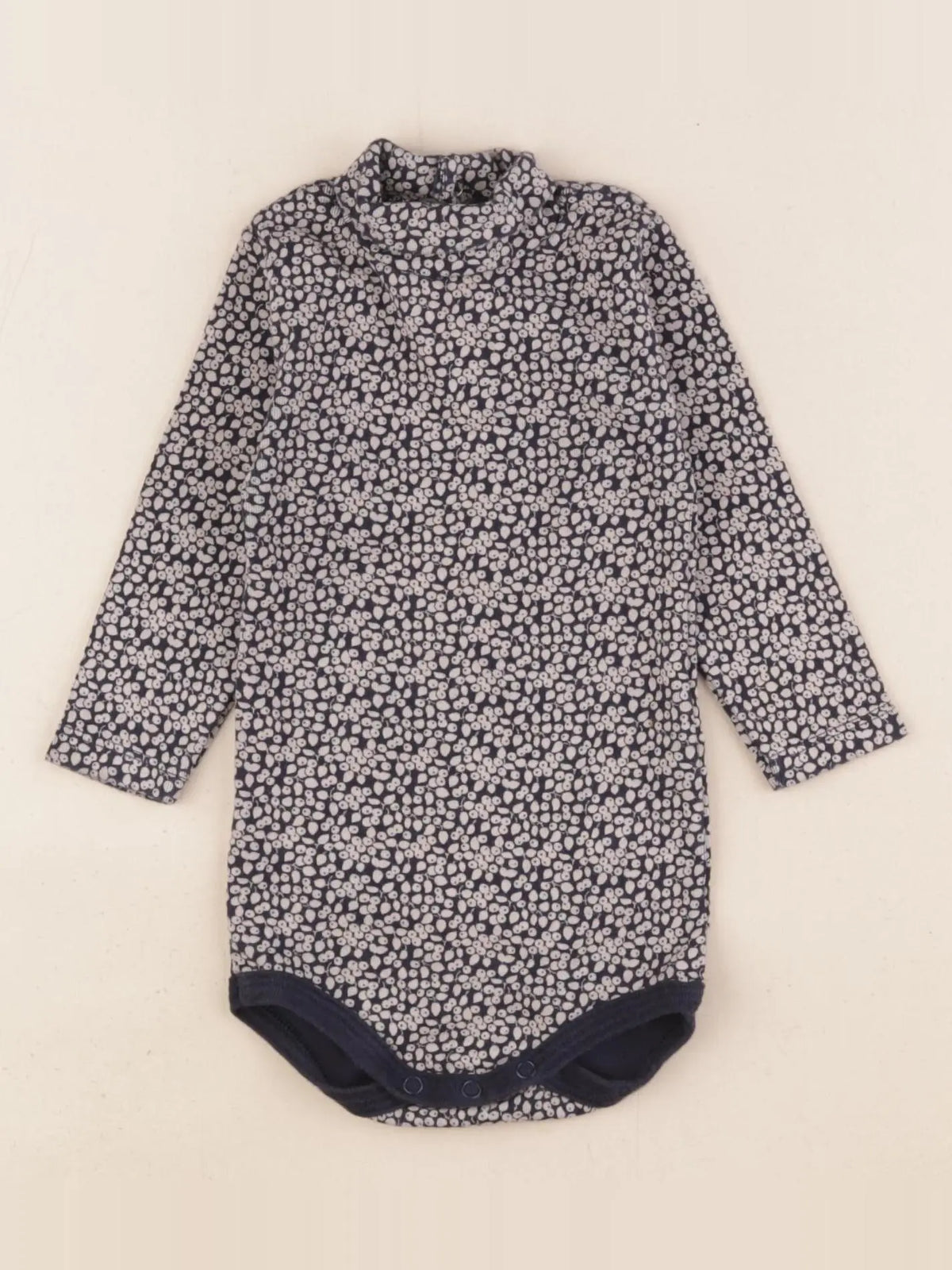Petit Bateau - body à col bleu, beige - 6 mois