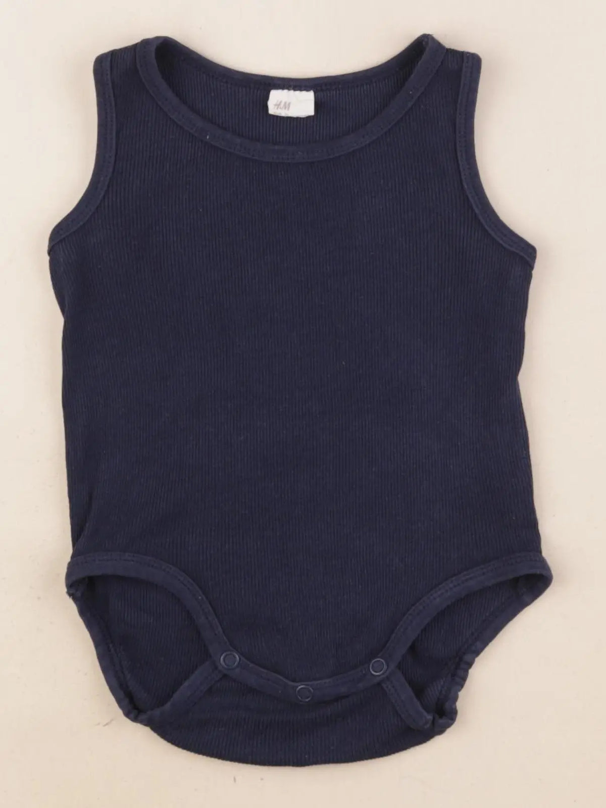 H&M - body bleu - 6/9 mois