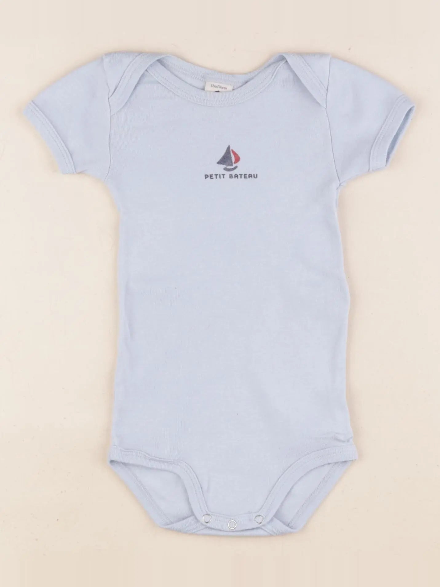 Petit Bateau - body bleu - 12 mois