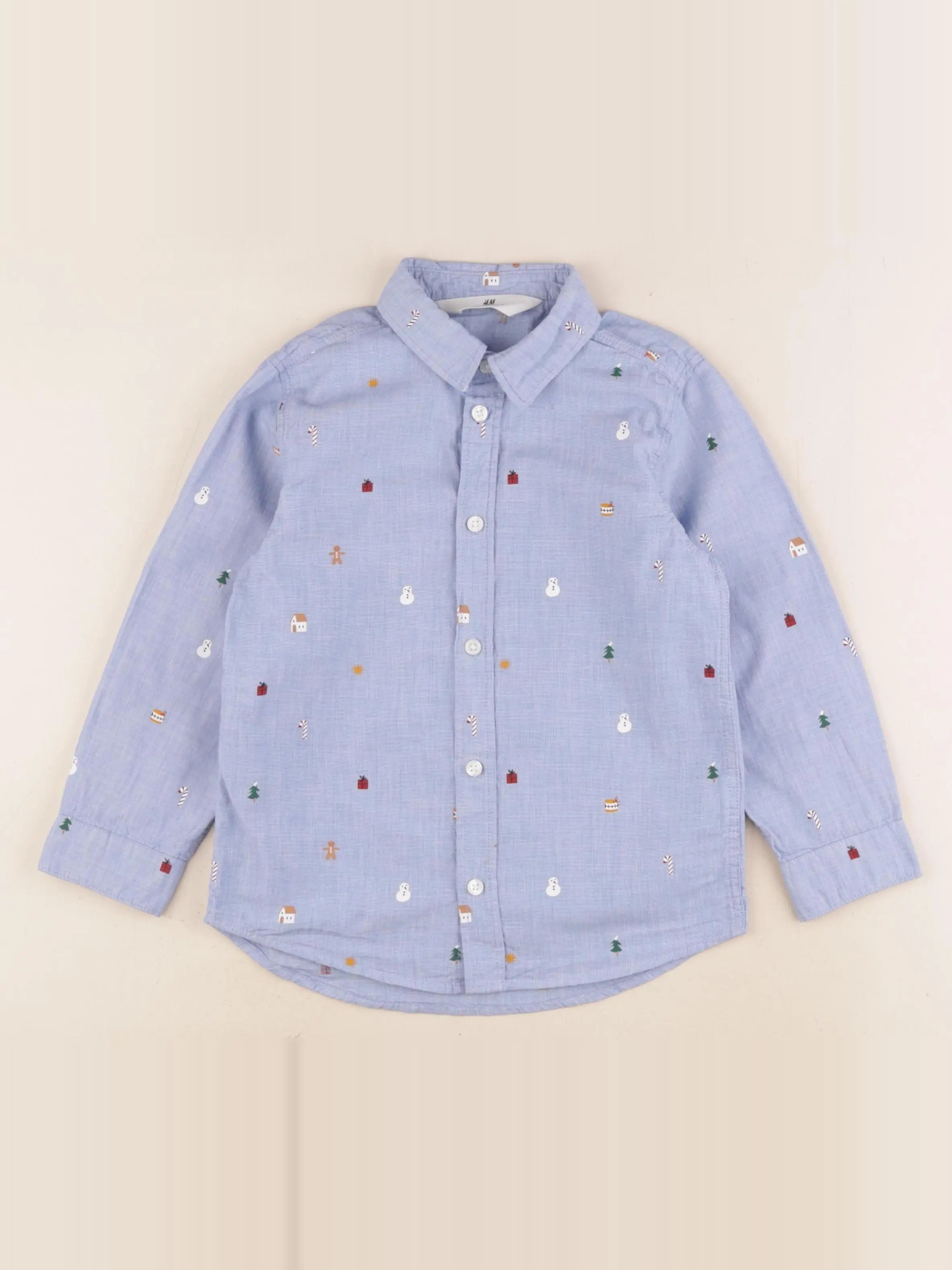 H&M - chemise bleu - 4/5 ans