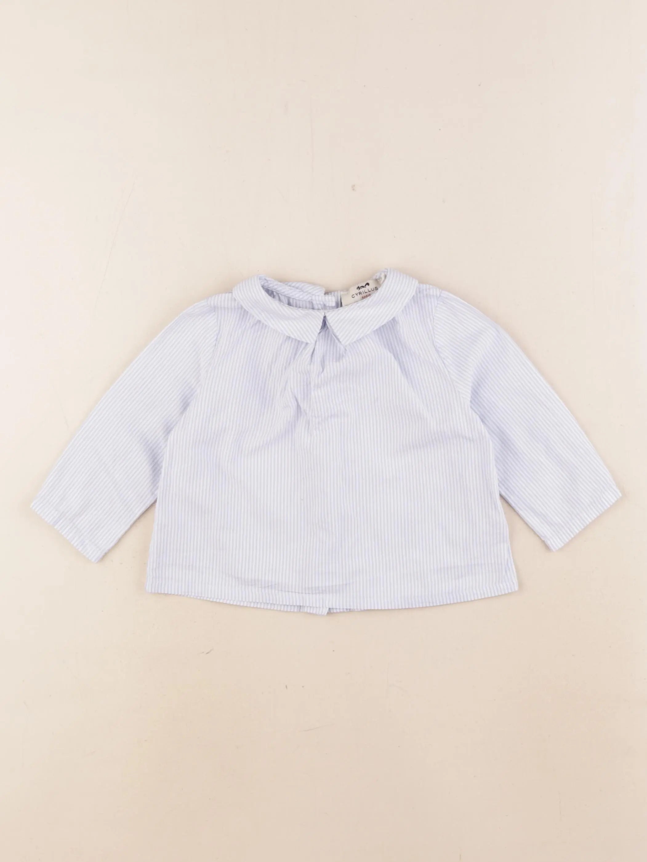 Cyrillus - blouse bleu, blanc - 9 mois