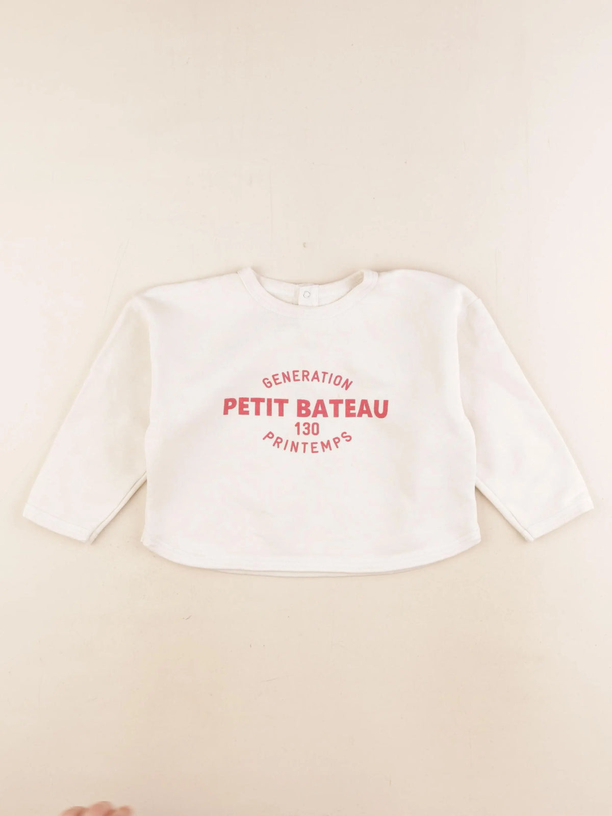 Petit Bateau - sweat beige - 36 mois