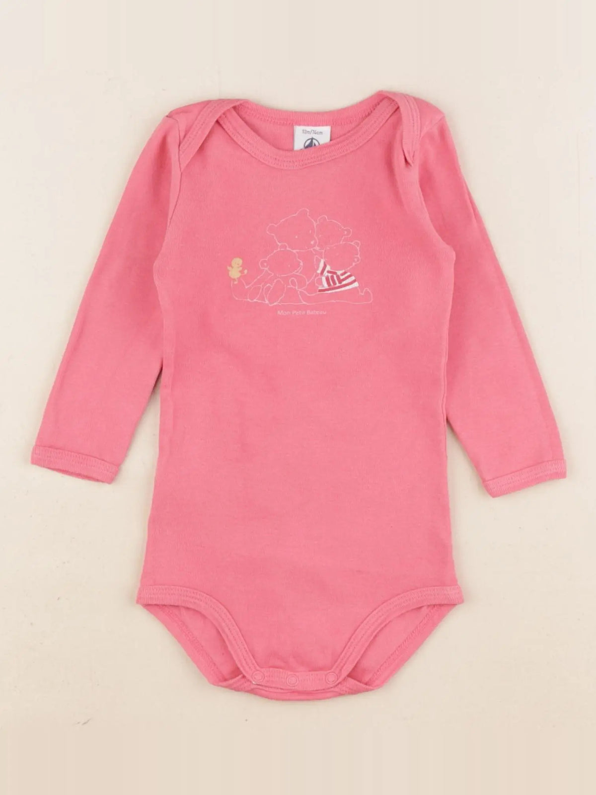 Petit Bateau - body rose - 12 mois
