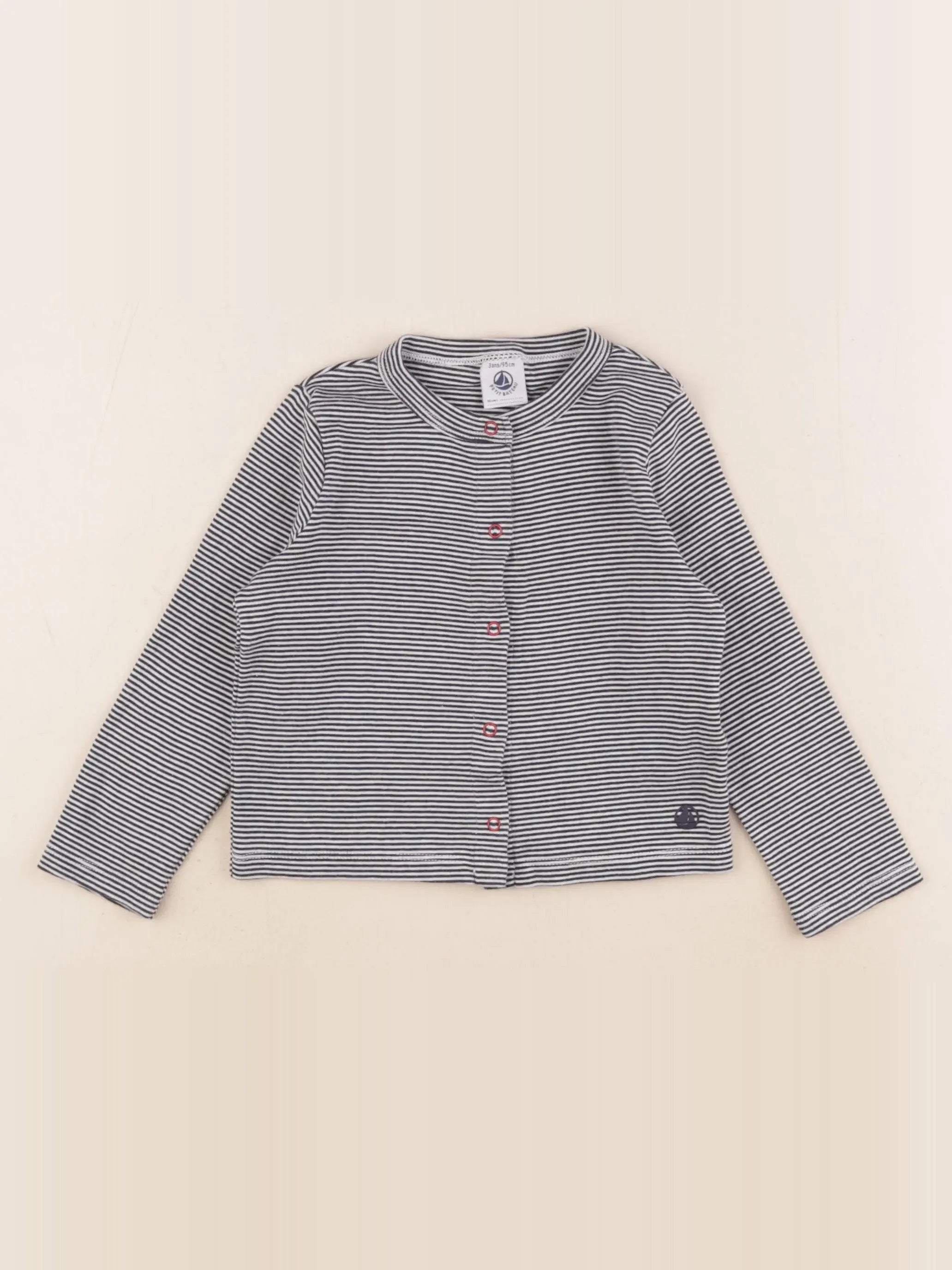 Petit Bateau - tee-shirt bleu, blanc - 3 ans