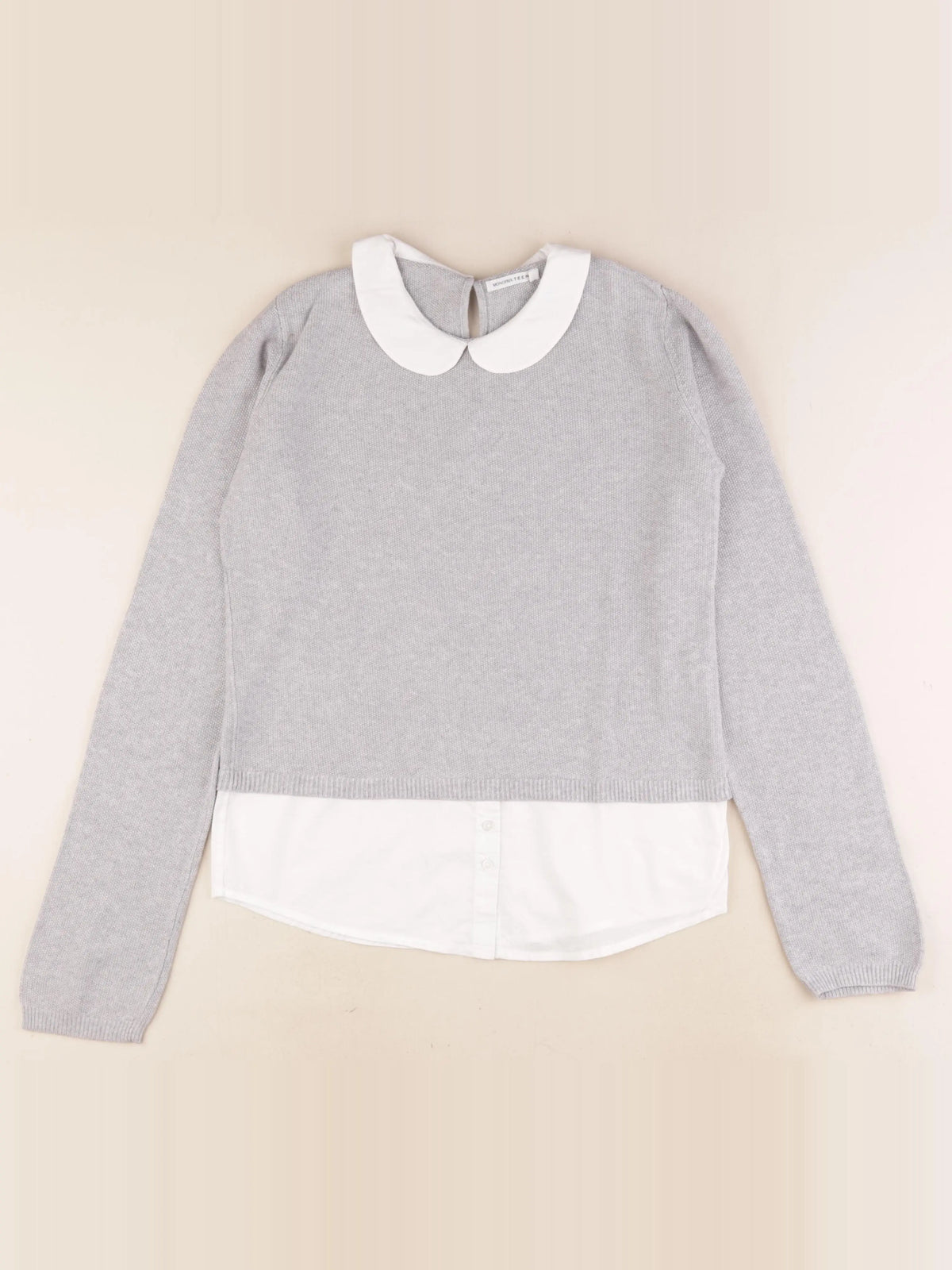 Monoprix - pull gris - 14 ans