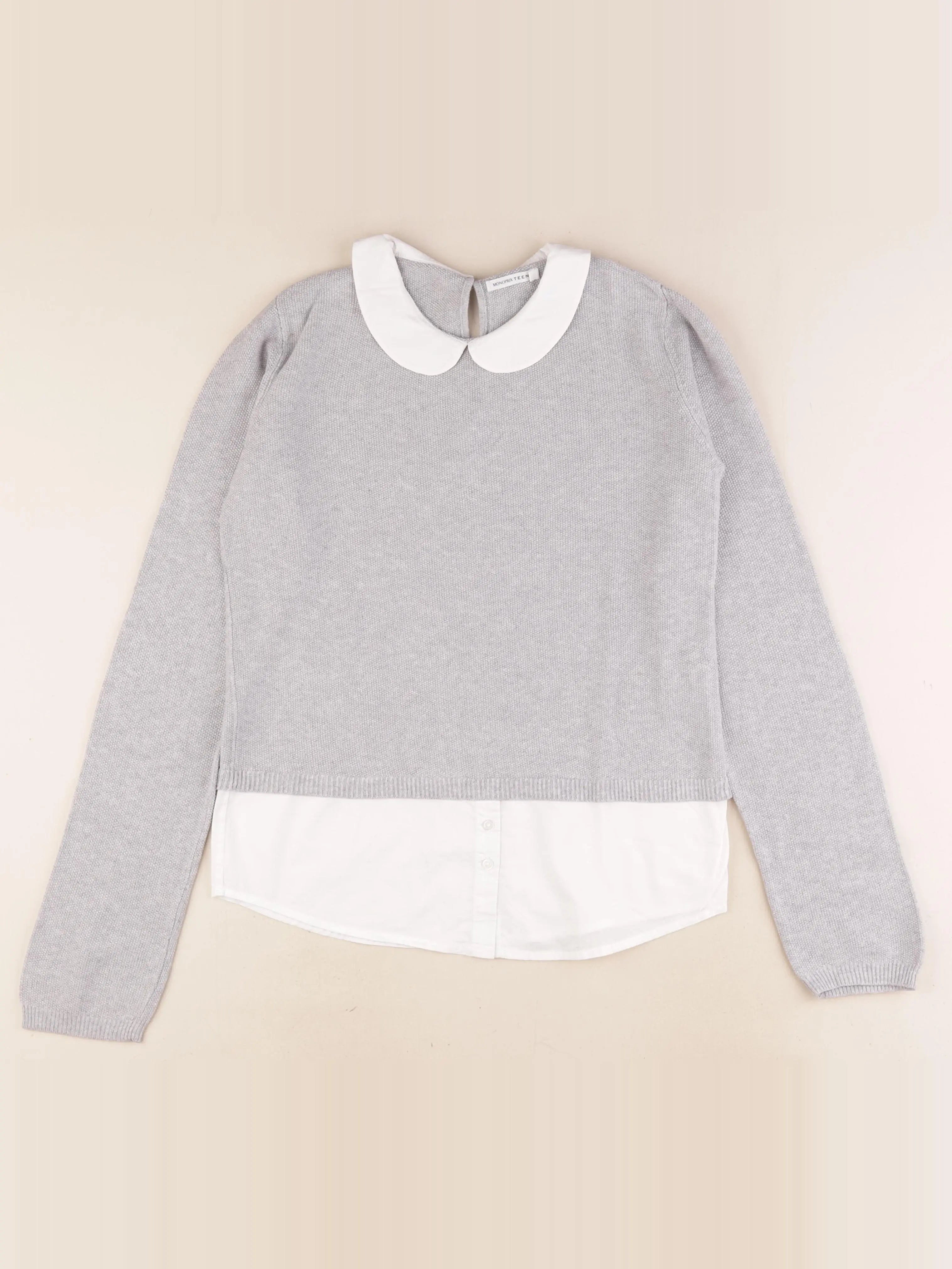 Monoprix - pull gris - 14 ans