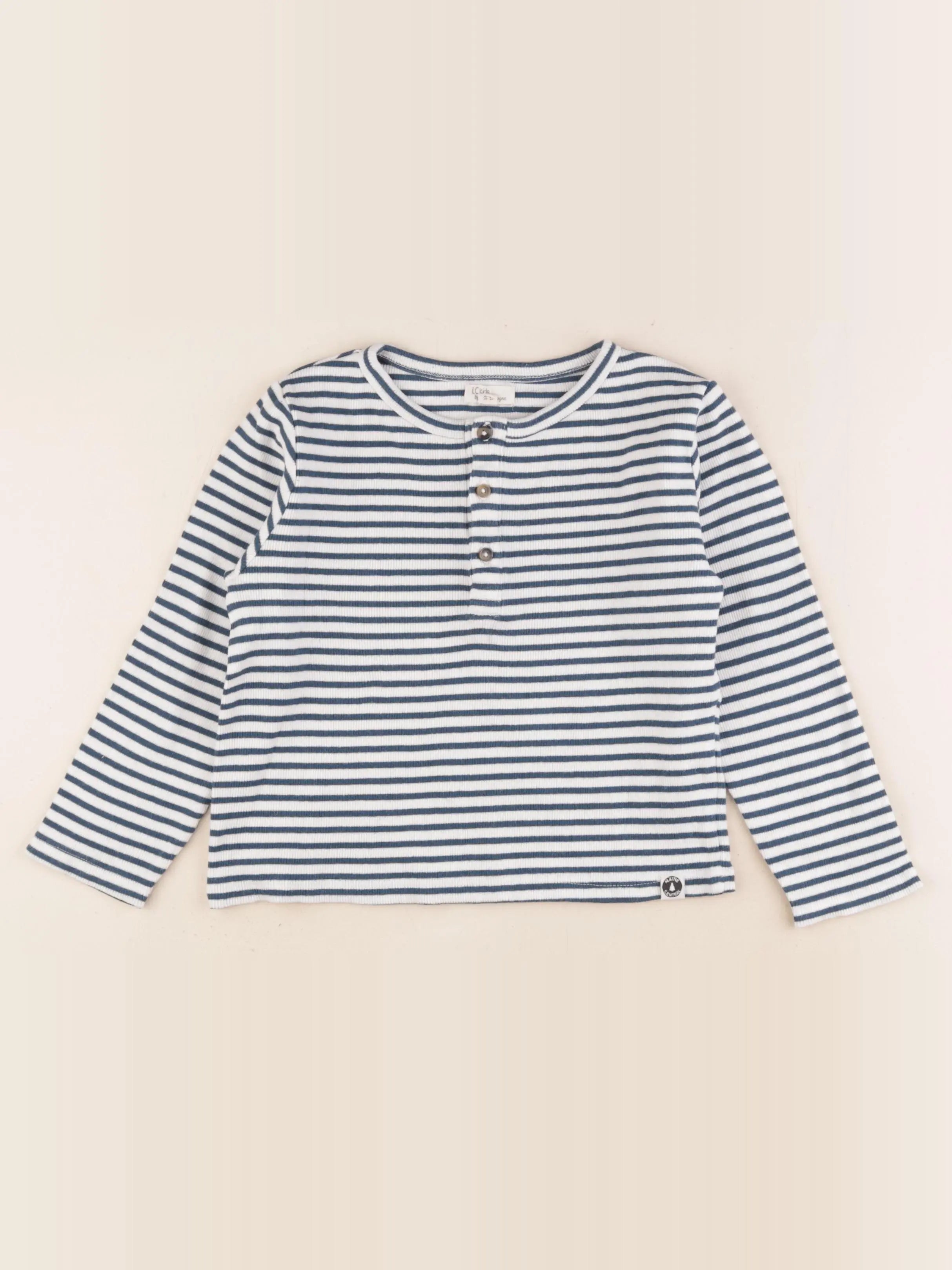 Little Cigogne - tee-shirt bleu, beige - 5 ans