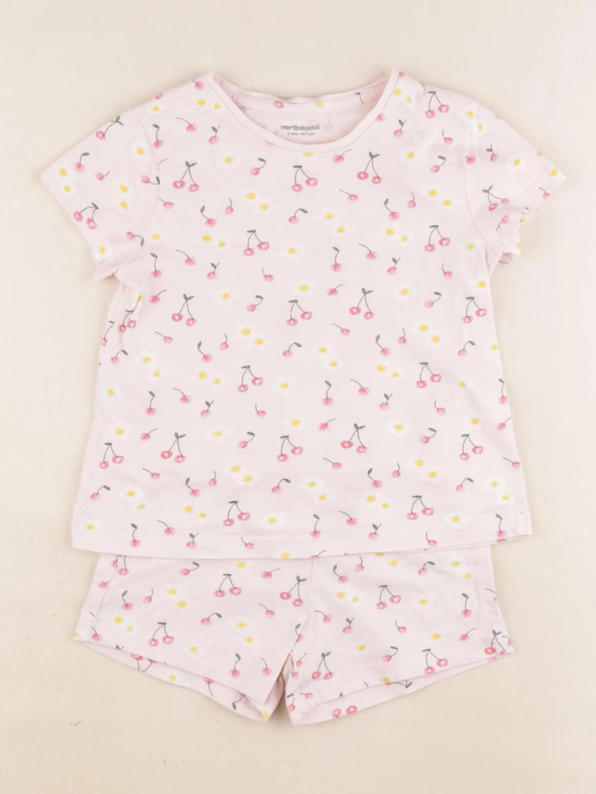 Vertbaudet - pyjama coton rose - 3 ans