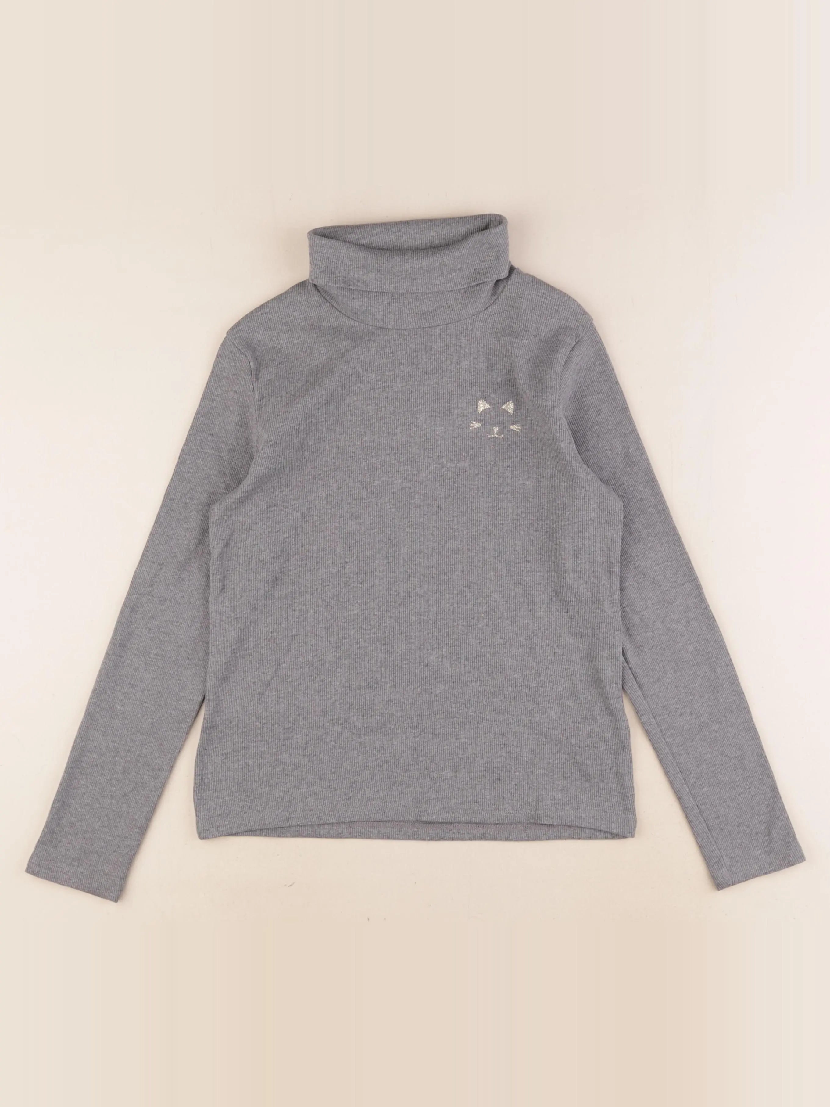 Vertbaudet - sous-pull gris - 10 ans