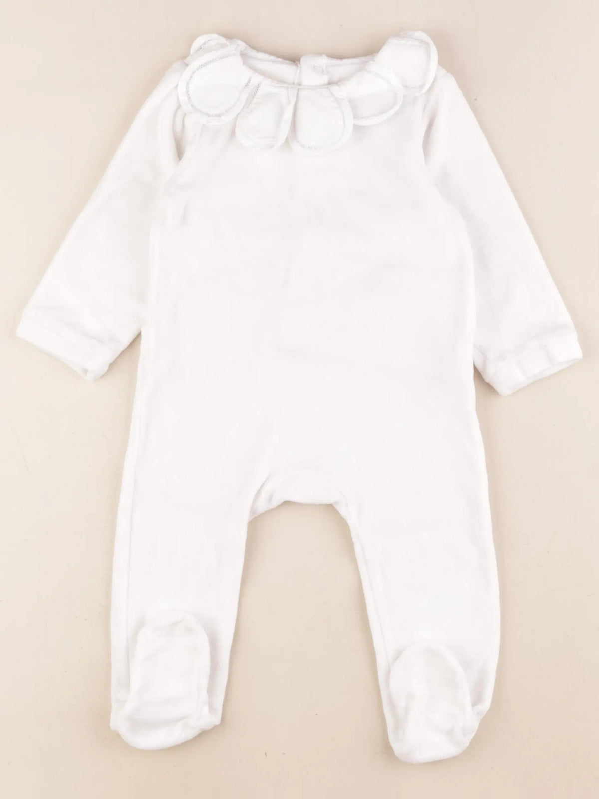 Jacadi - pyjama velours blanc - 12 mois