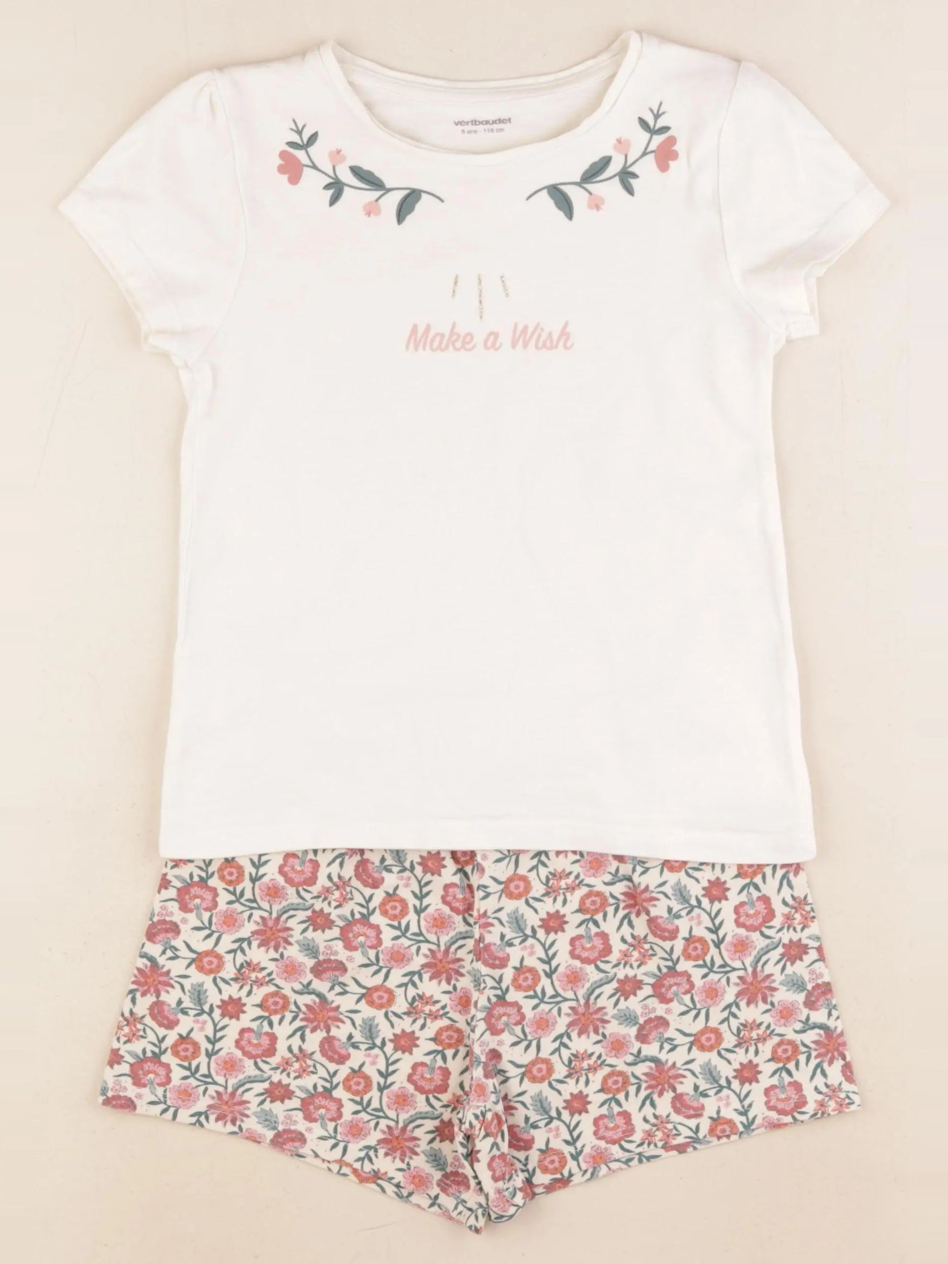 Vertbaudet - pyjama coton beige - 6 ans