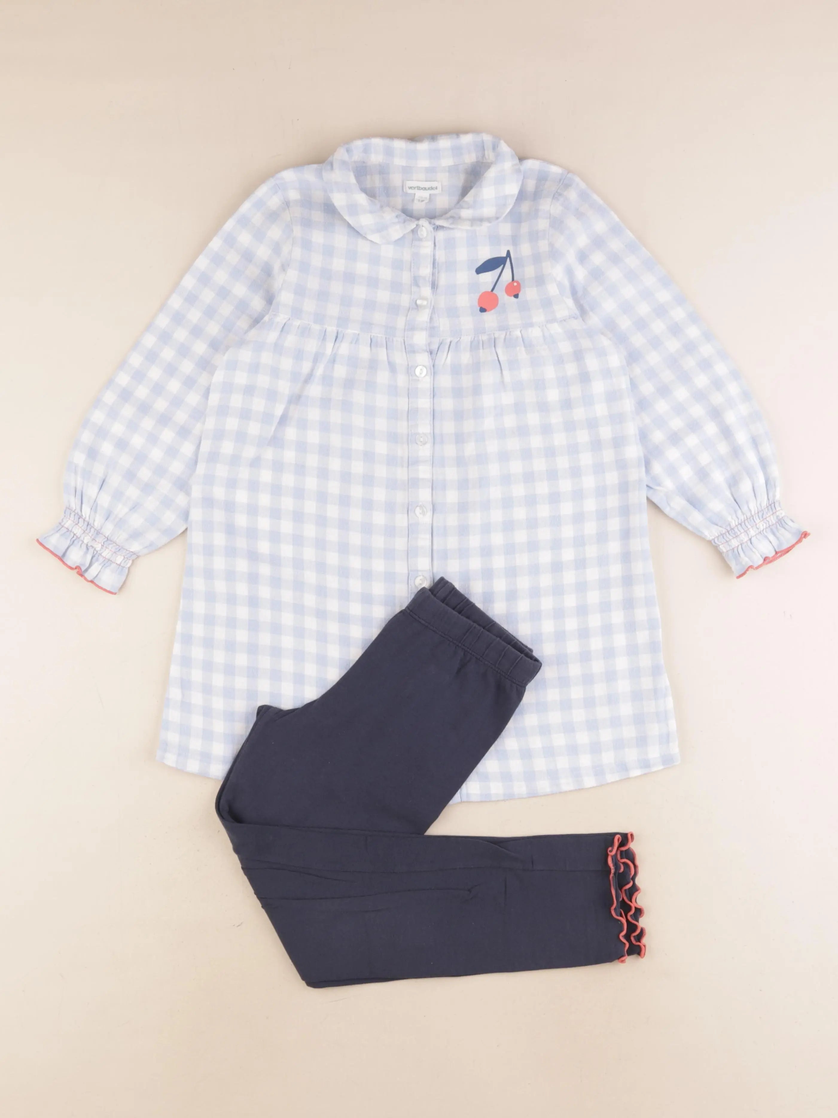 Vertbaudet - pyjama coton bleu - 6 ans