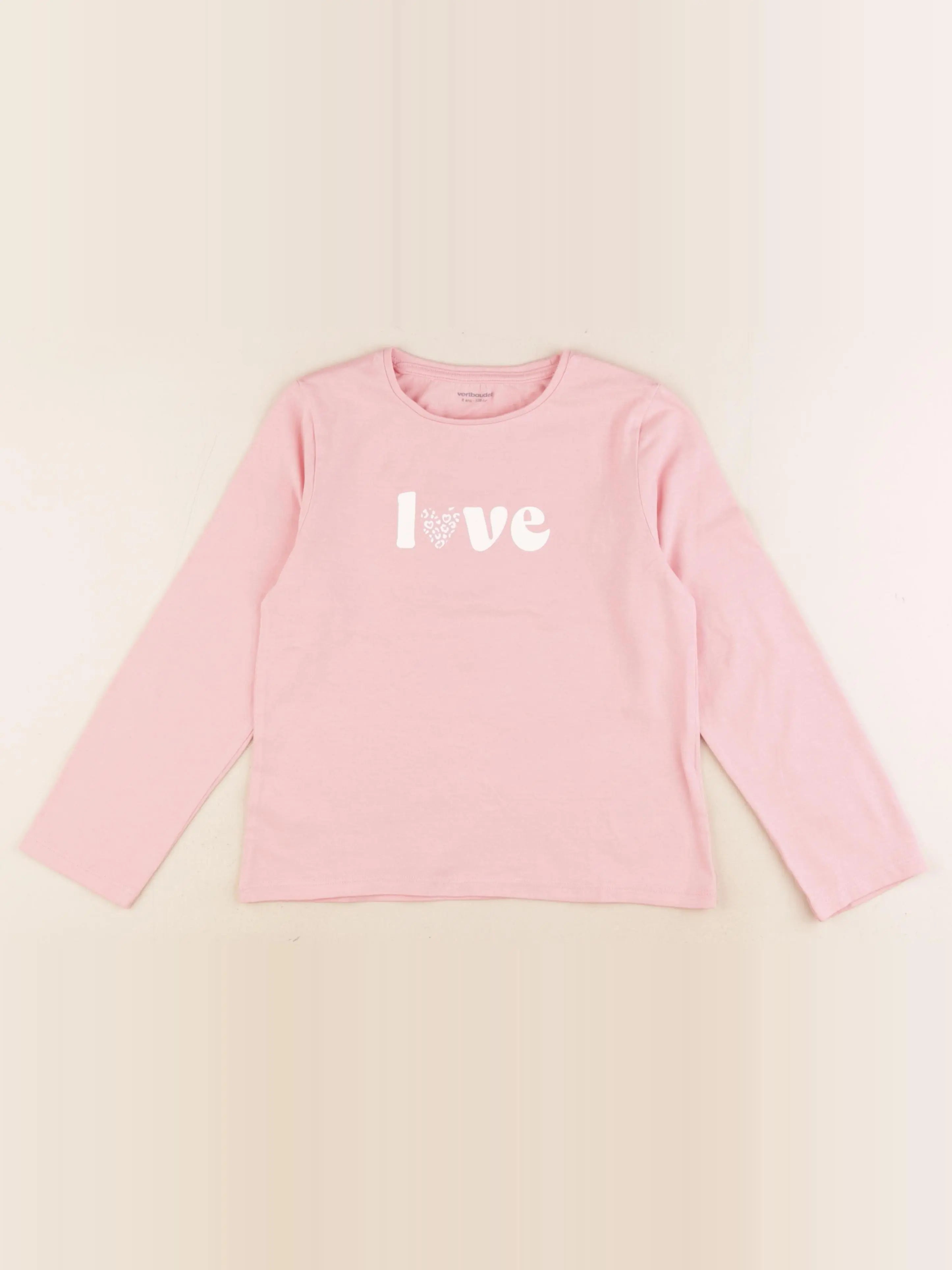Vertbaudet - tee-shirt rose - 8 ans