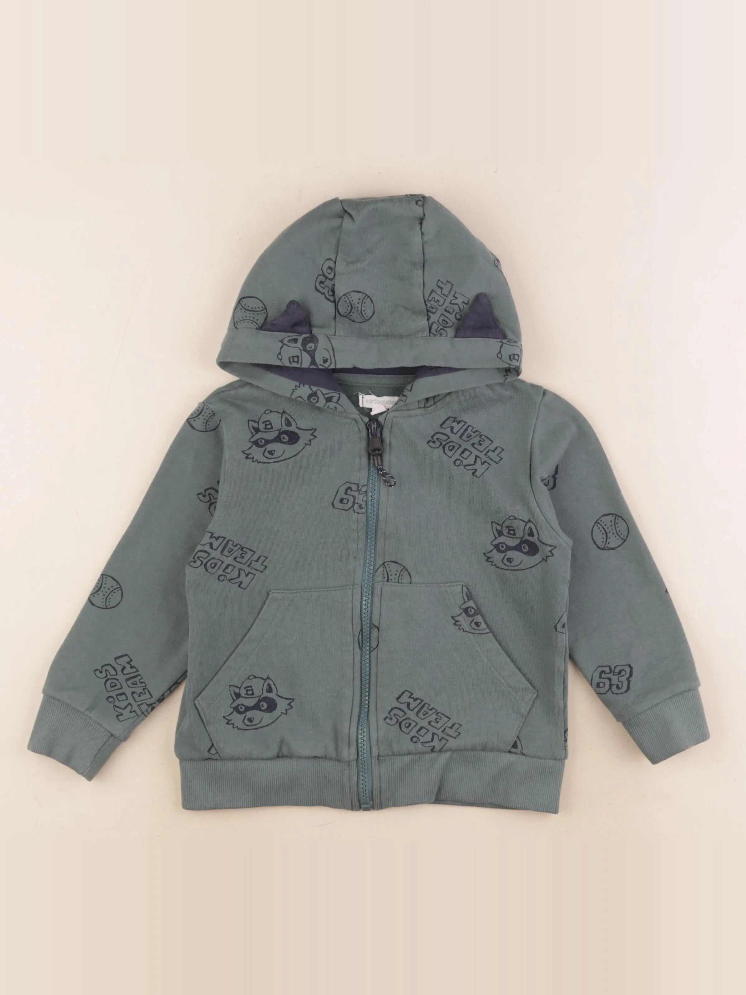 Vertbaudet - sweat vert - 4 ans