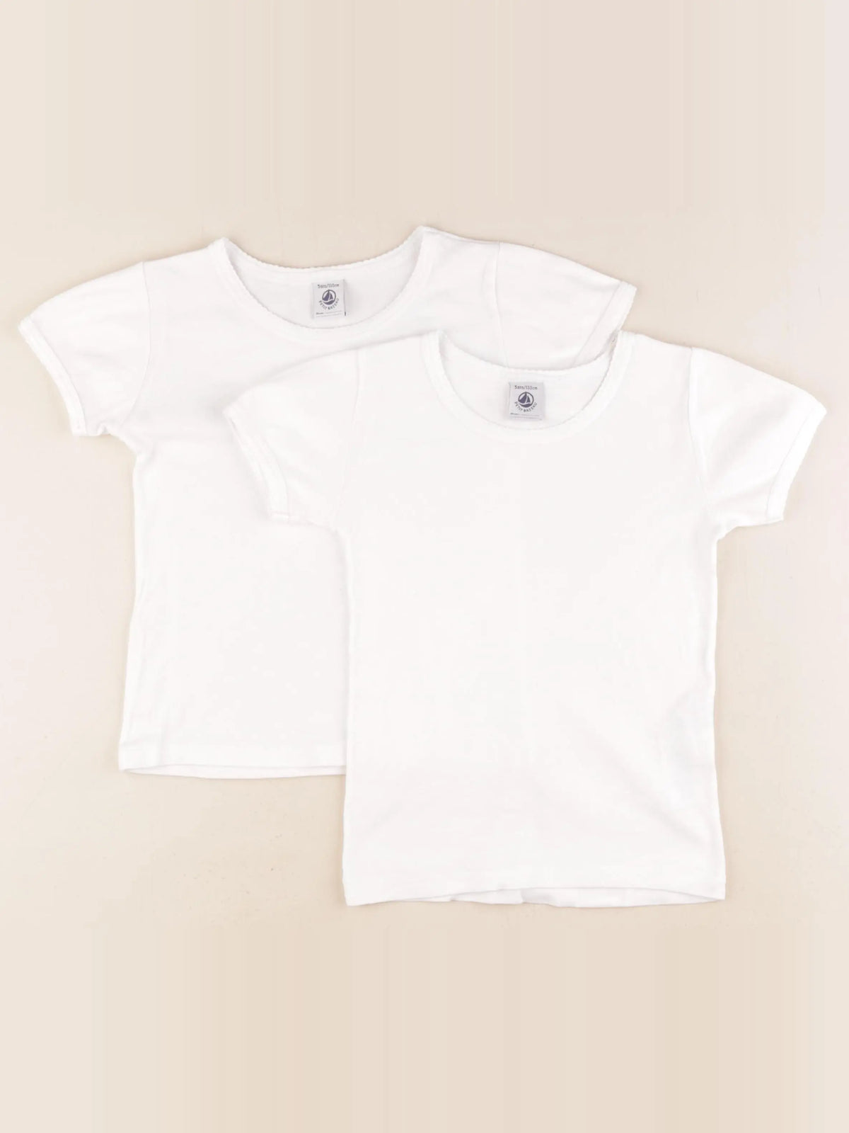 Petit Bateau - lot de 2 maillots de corps blanc - 5 ans