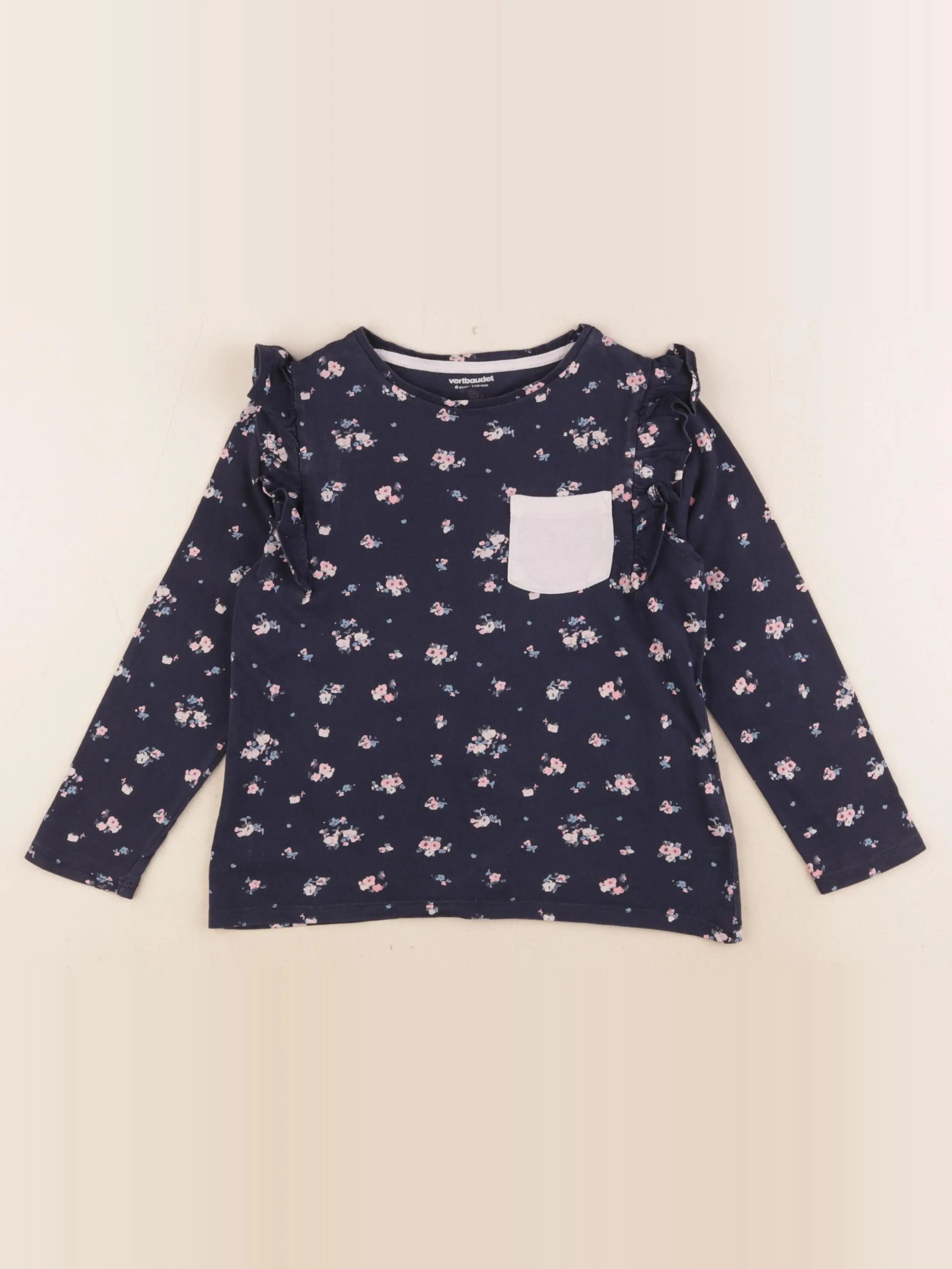 Vertbaudet - tee-shirt bleu - 6 ans