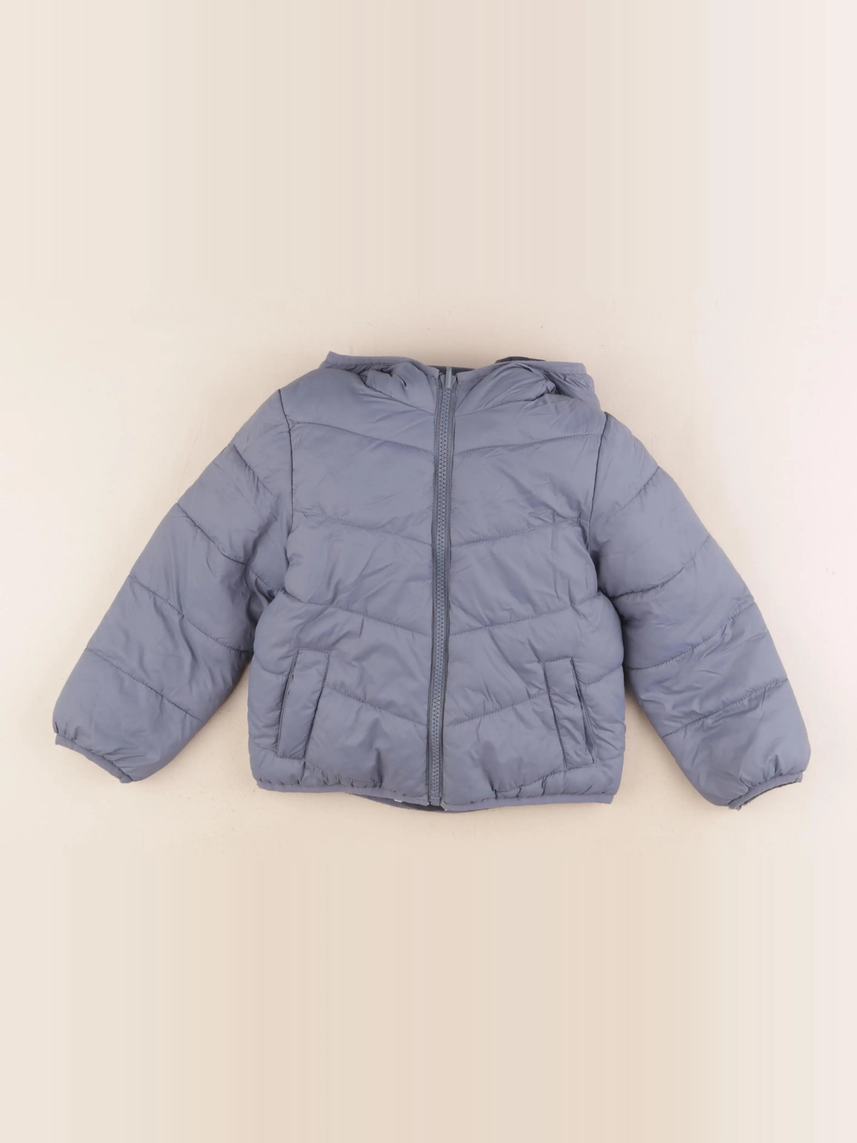 Vertbaudet - doudoune réversible bleu - 4 ans