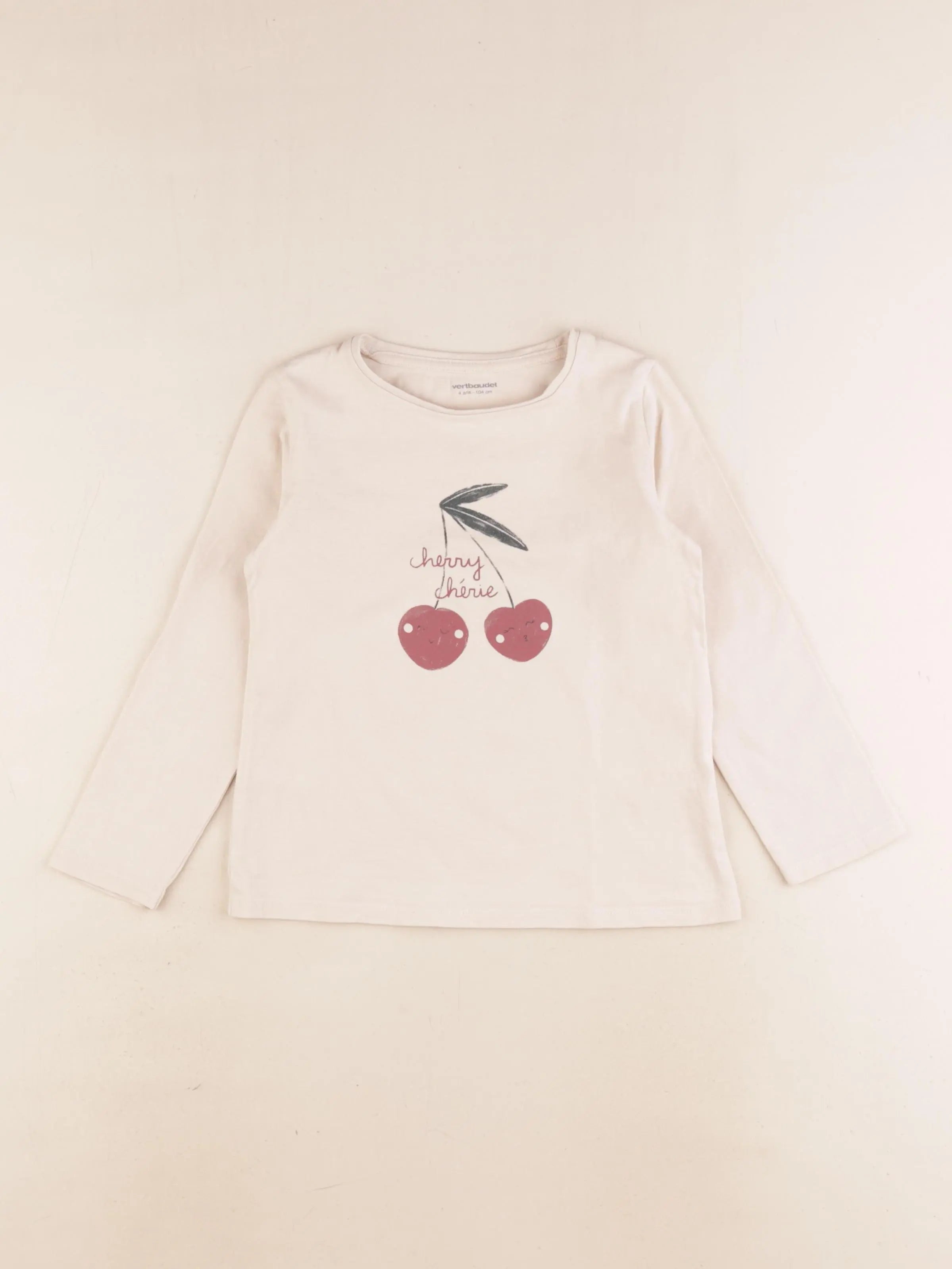 Vertbaudet - tee-shirt beige - 4 ans