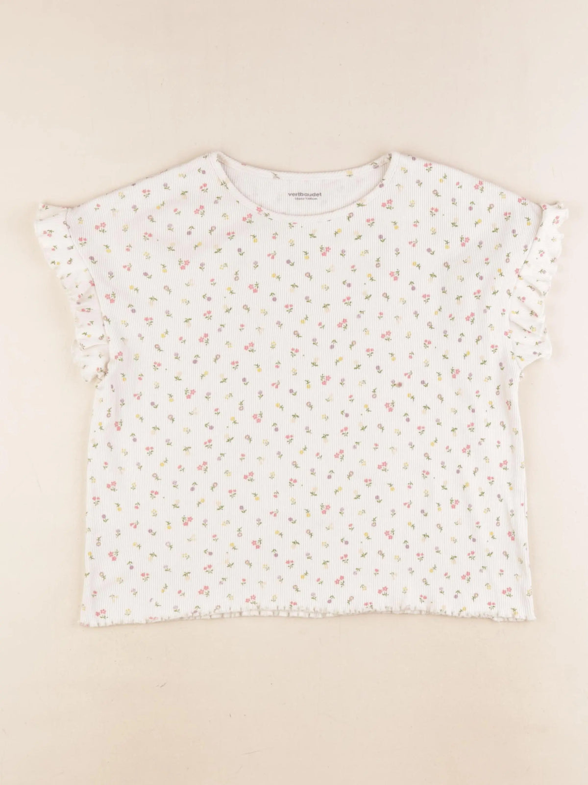 Vertbaudet - tee-shirt beige - 10 ans
