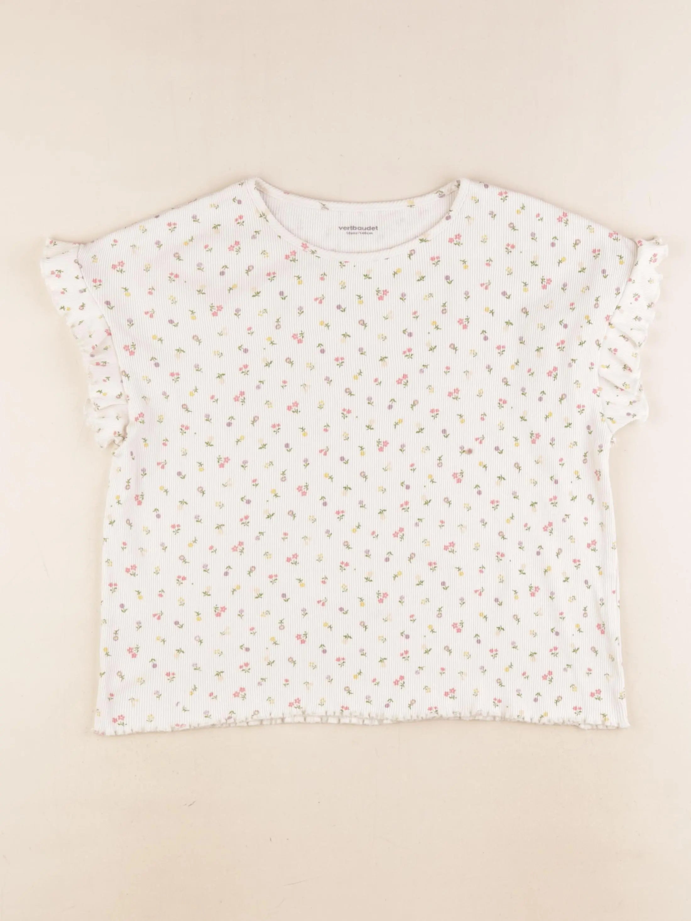 Vertbaudet - tee-shirt beige - 10 ans