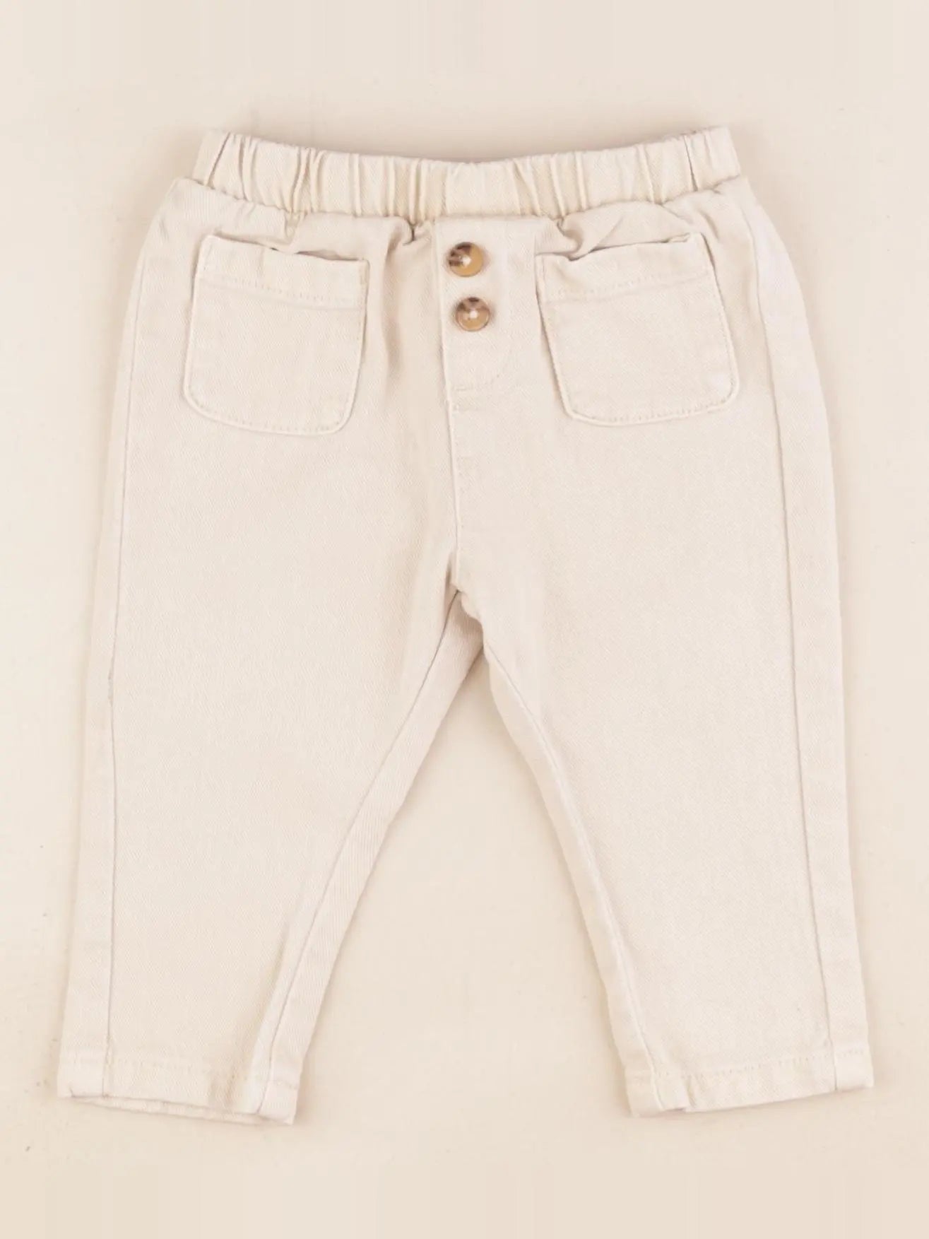 Vertbaudet - pantalon beige - 6 mois
