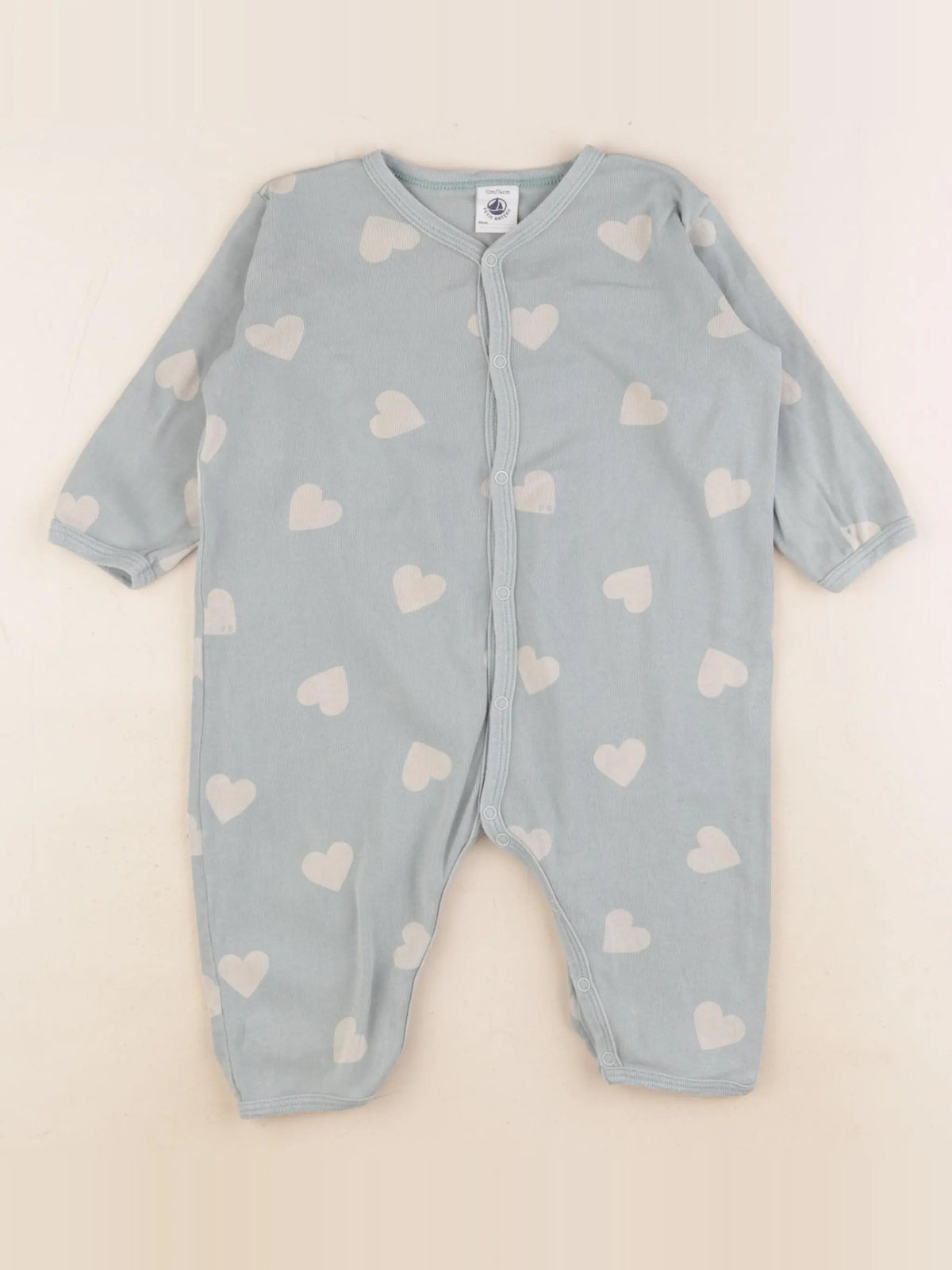 Petit Bateau - pyjama coton vert - 12 mois