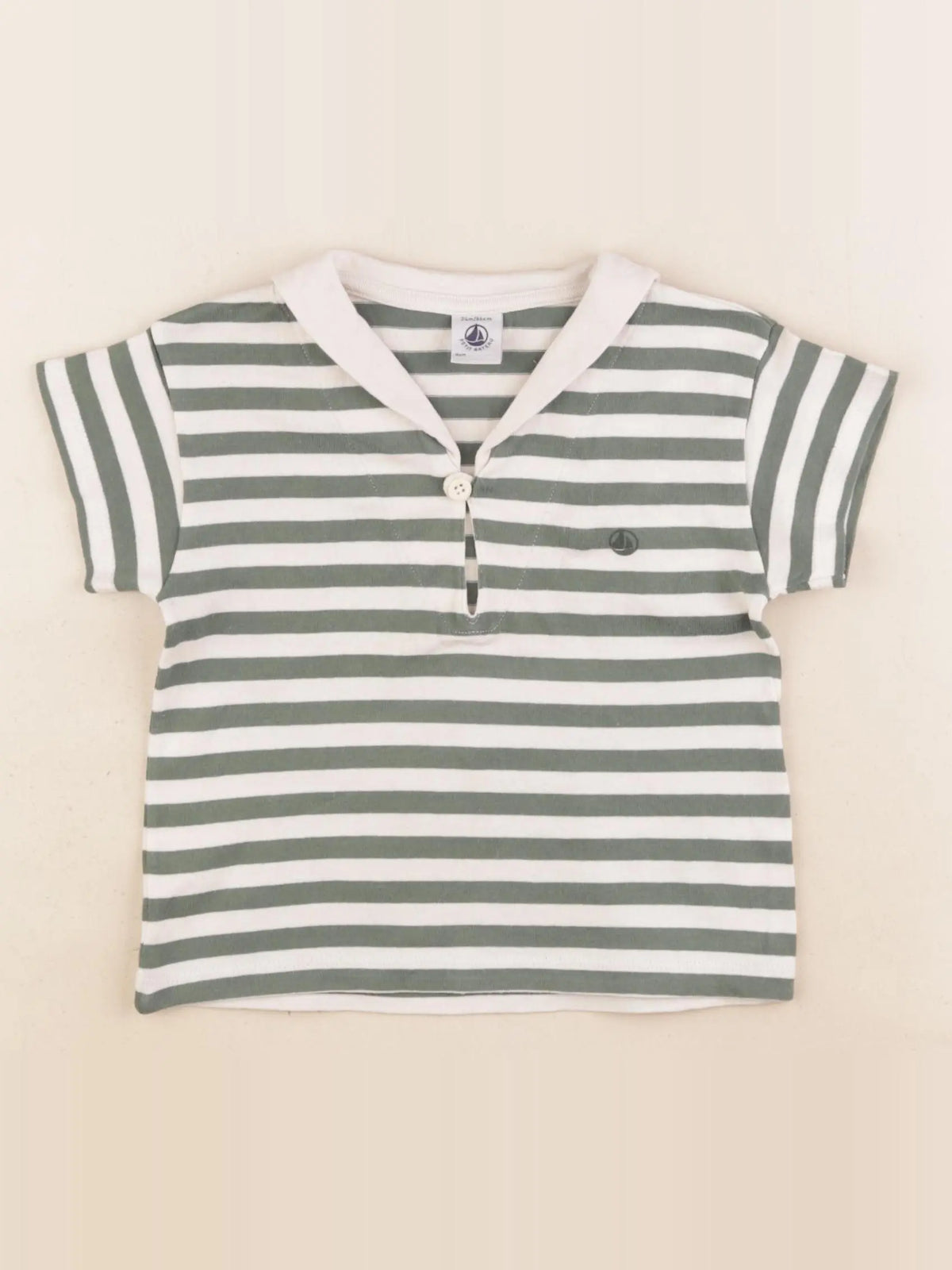 Petit Bateau - tee-shirt beige, vert - 24 mois