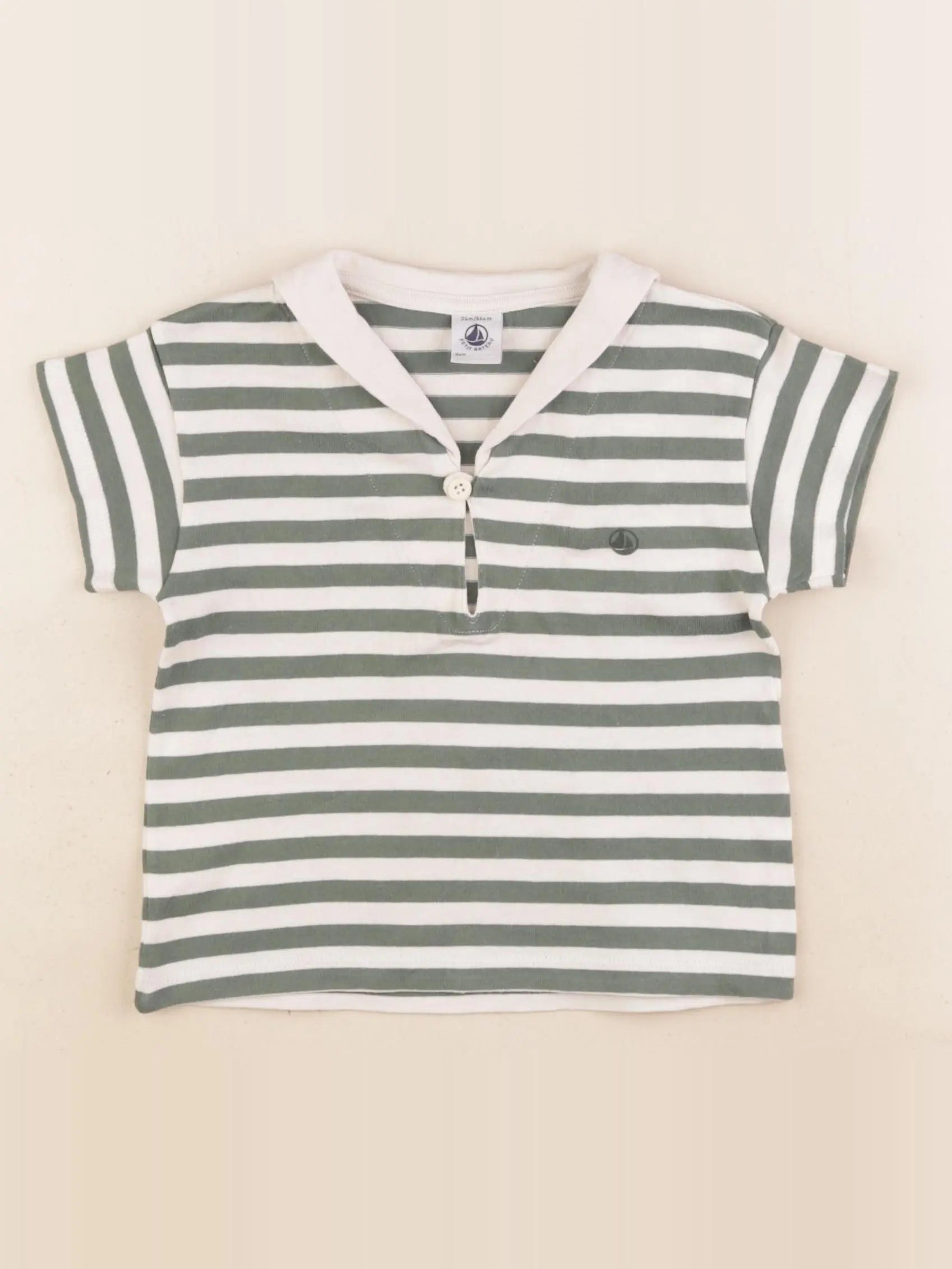 Petit Bateau - tee-shirt beige, vert - 24 mois