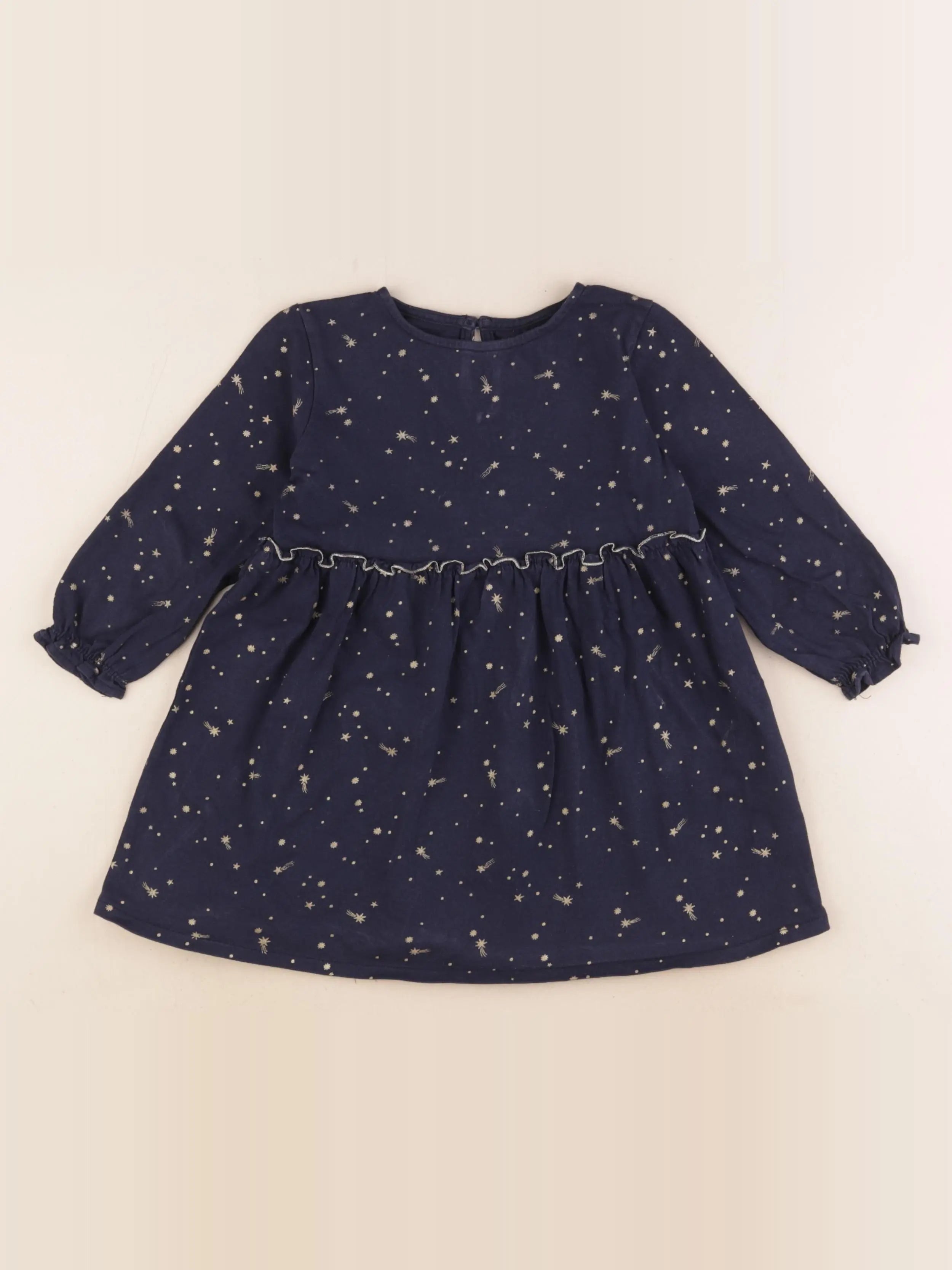 Vertbaudet - robe bleu, or - 3 ans