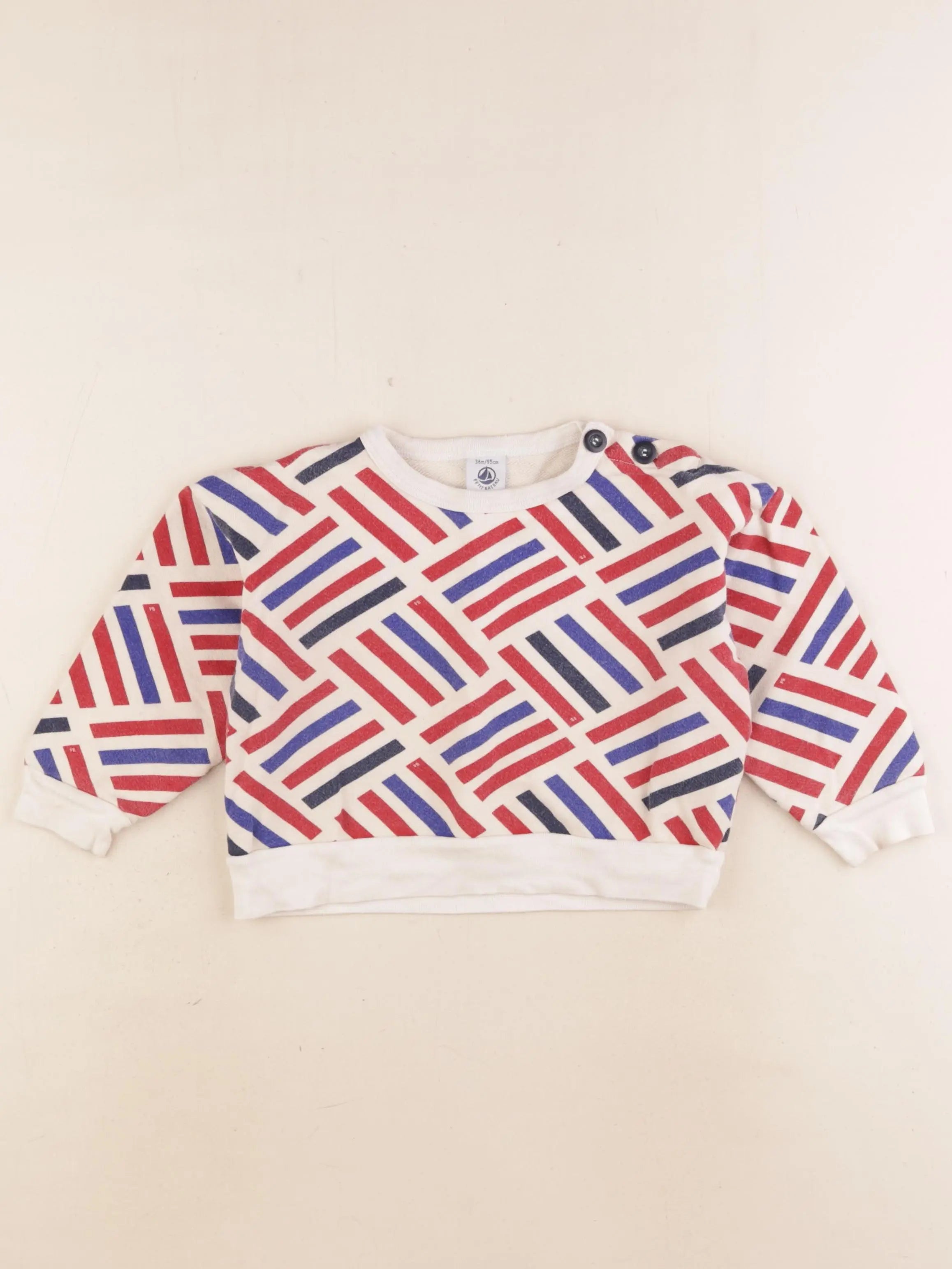 Petit Bateau - sweat multicolore - 36 mois