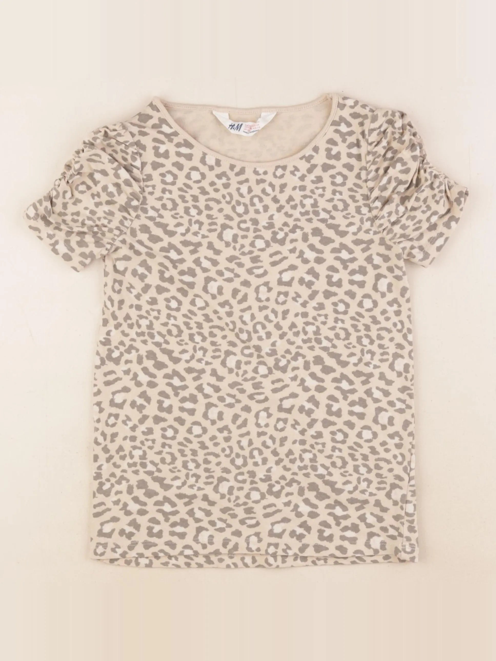 H&M - tee-shirt beige - 7/8 ans