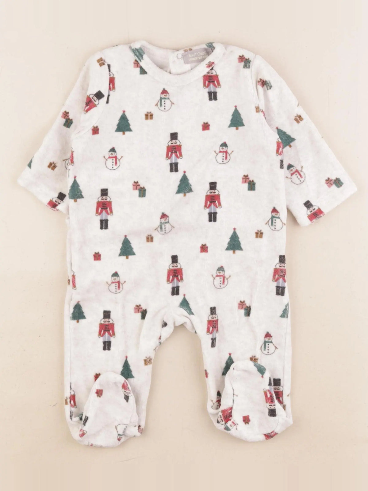 Boutchou - pyjama velours beige - 3 mois