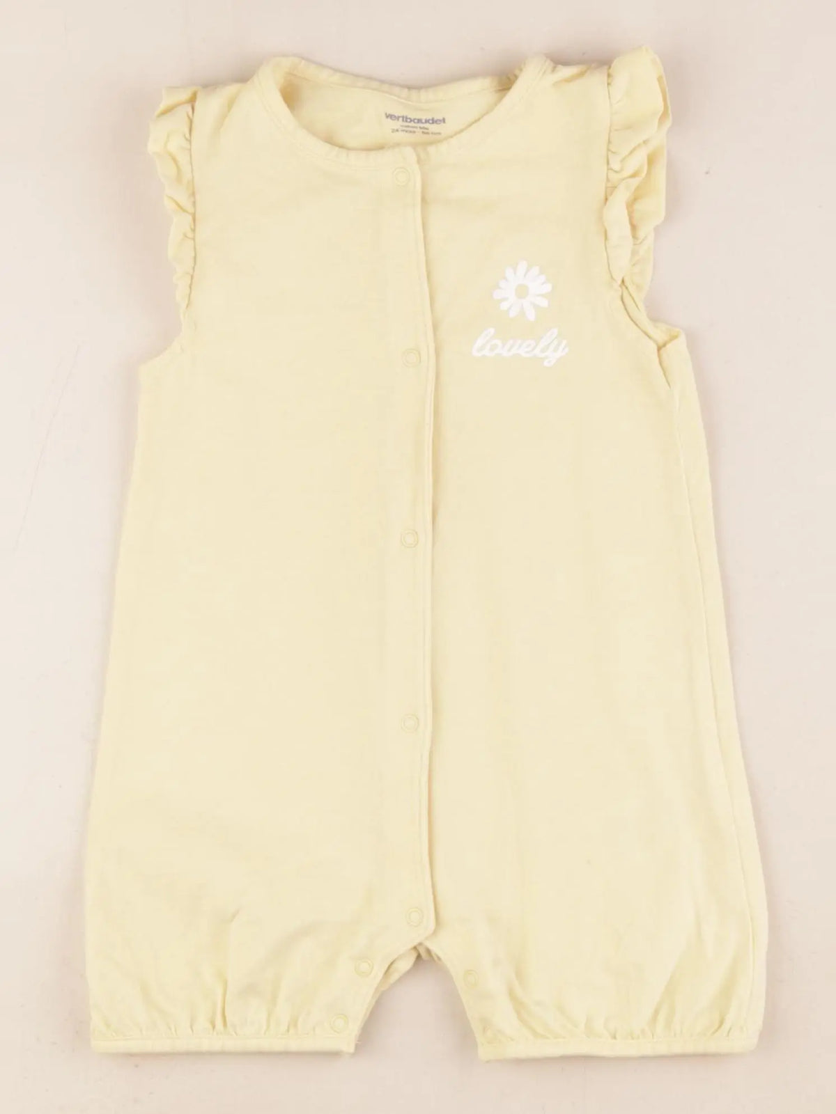 Vertbaudet - pyjama coton jaune - 24 mois